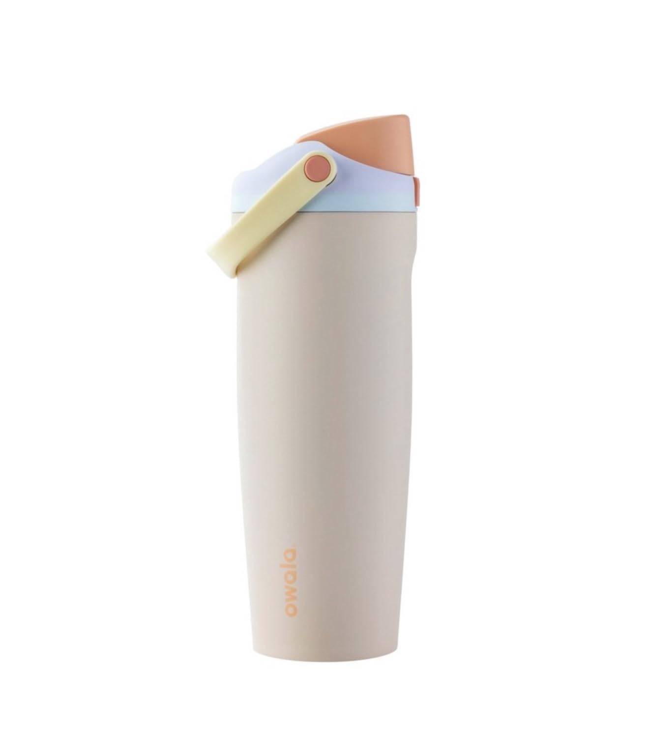 Owala FreeSip Sway Insulated Stainless Steel Water Bottle with Two-Way Spout, Built-In Straw and Bucket Handle, Made for Travel, School, and Sports, 30oz, BPA Free, Leak Proof, Pink Angel Food Cake