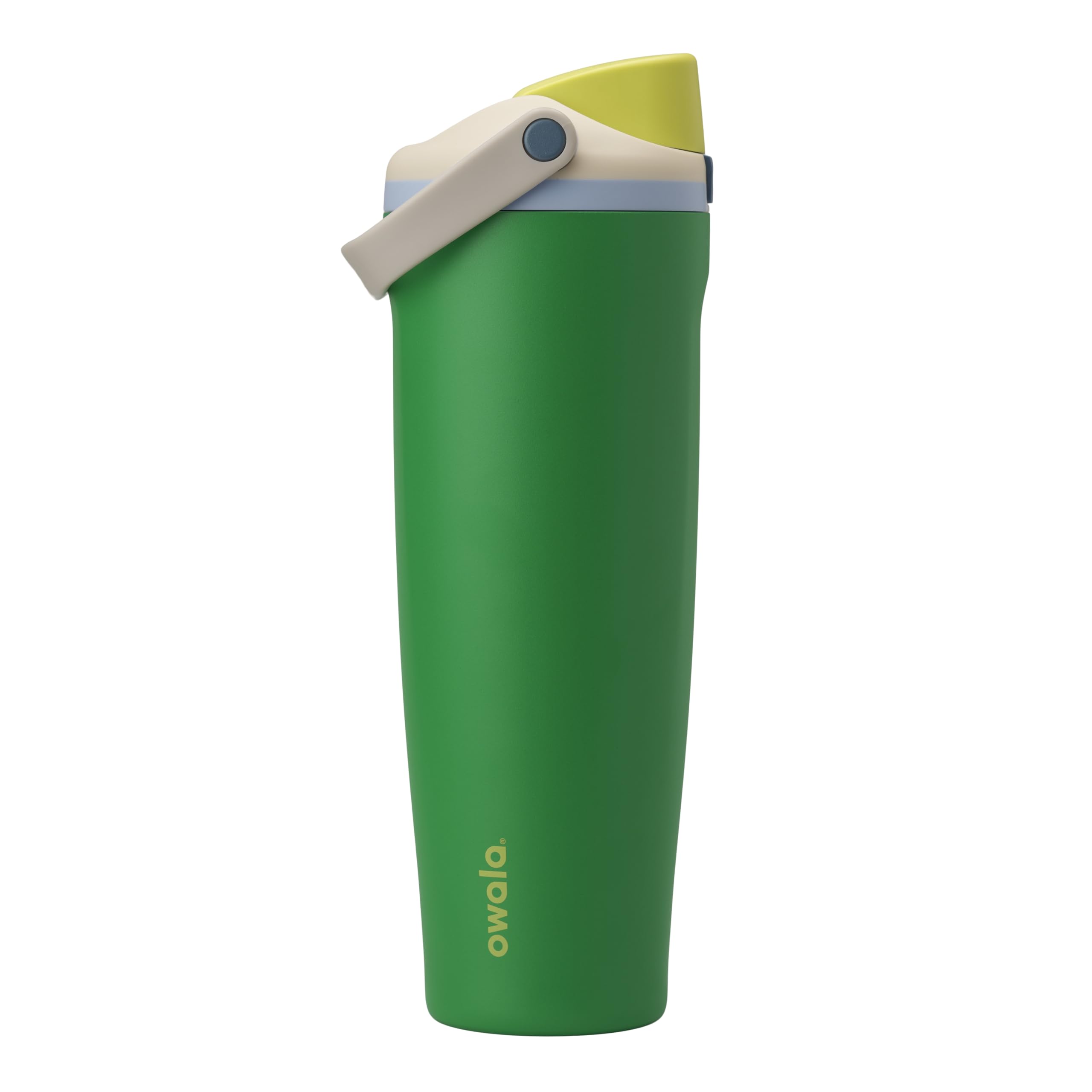 Owala FreeSip Sway Insulated Stainless Steel Water Bottle with Two-Way Spout, Built-In Straw and Bucket Handle, Made for Travel, School, and Sports, 30oz, BPA Free, Leak Proof, Pink Angel Food Cake
