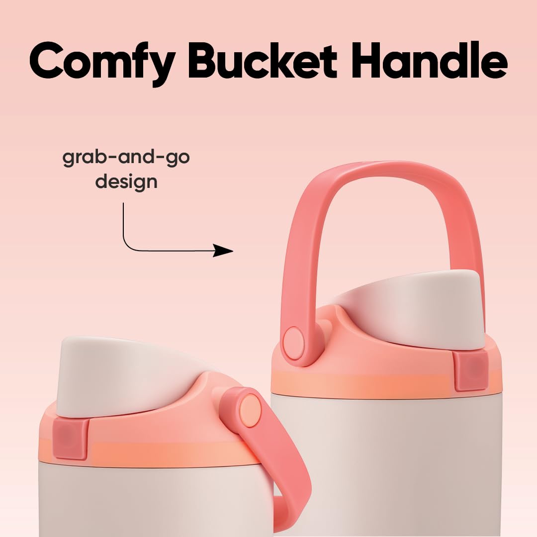 Owala FreeSip Sway Insulated Stainless Steel Water Bottle with Two-Way Spout, Built-In Straw and Bucket Handle, Made for Travel, School, and Sports, 30oz, BPA Free, Leak Proof, Pink Angel Food Cake