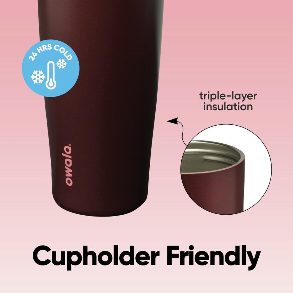 Owala FreeSip Sway Insulated Stainless Steel Water Bottle with Two-Way Spout, Built-In Straw and Bucket Handle, Made for Travel, School, and Sports, 30oz, BPA Free, Leak Proof, Pink Angel Food Cake