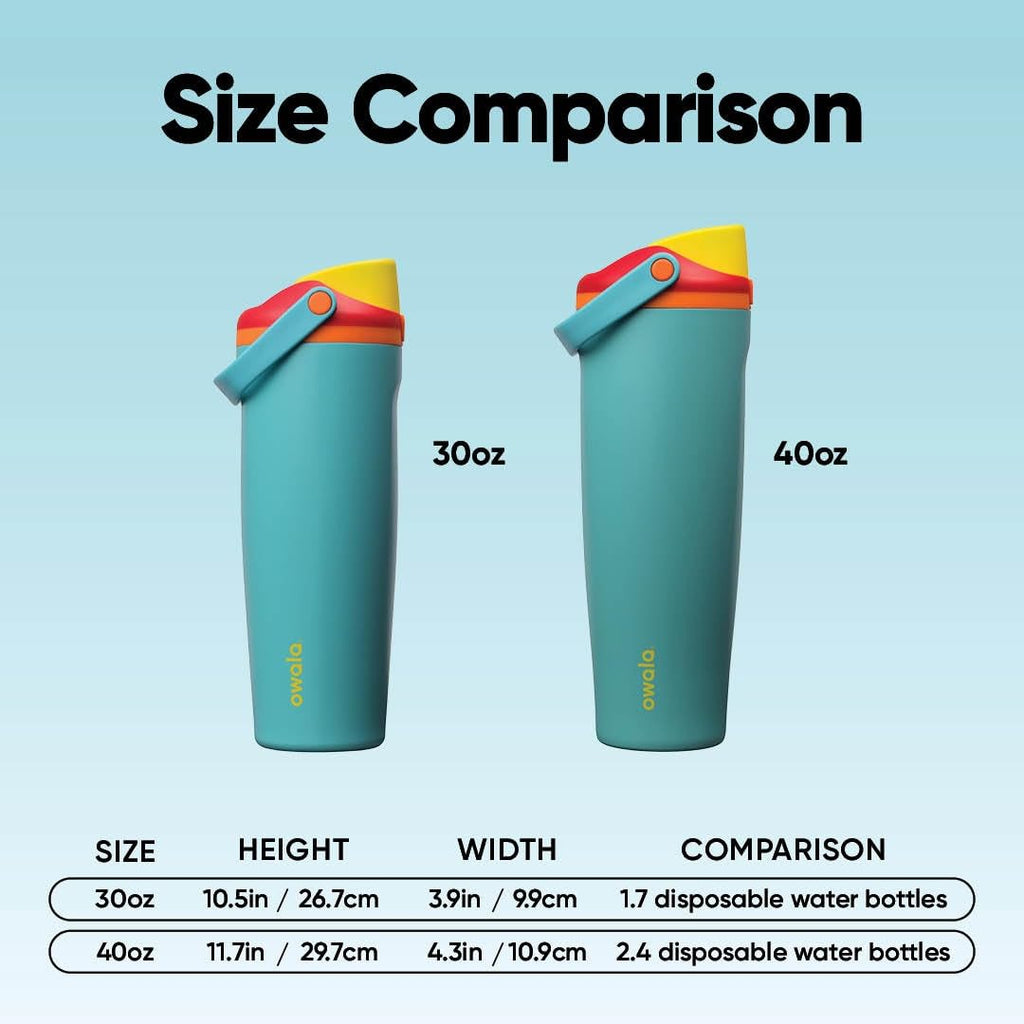 Owala FreeSip Sway Insulated Stainless Steel Water Bottle with Two-Way Spout, Built-In Straw and Bucket Handle, Made for Travel, School, and Sports, 30oz, BPA Free, Leak Proof, Pink Angel Food Cake