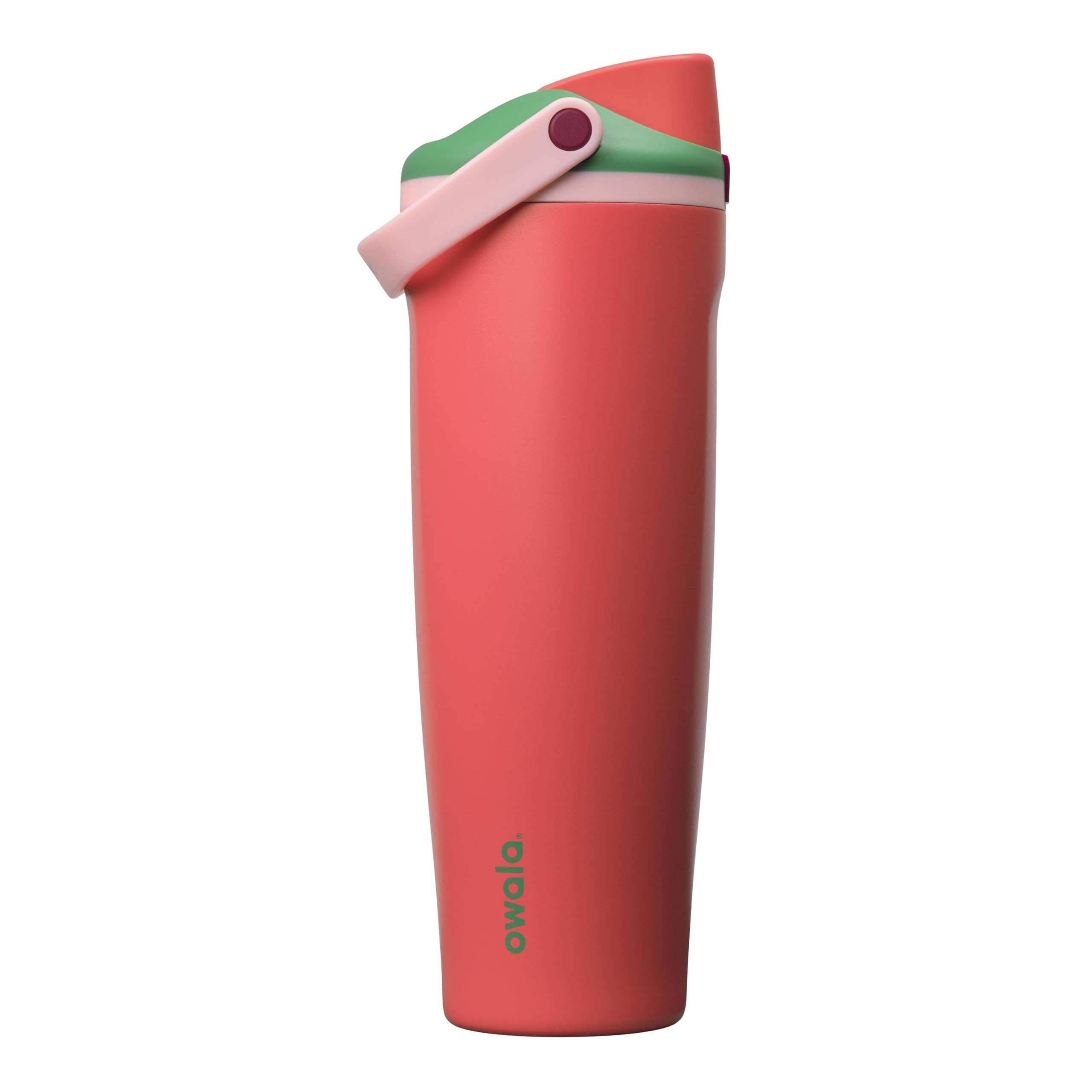 Owala FreeSip Sway Insulated Stainless Steel Water Bottle with Two-Way Spout, Built-In Straw and Bucket Handle, Made for Travel, School, and Sports, 30oz, BPA Free, Leak Proof, Pink Angel Food Cake