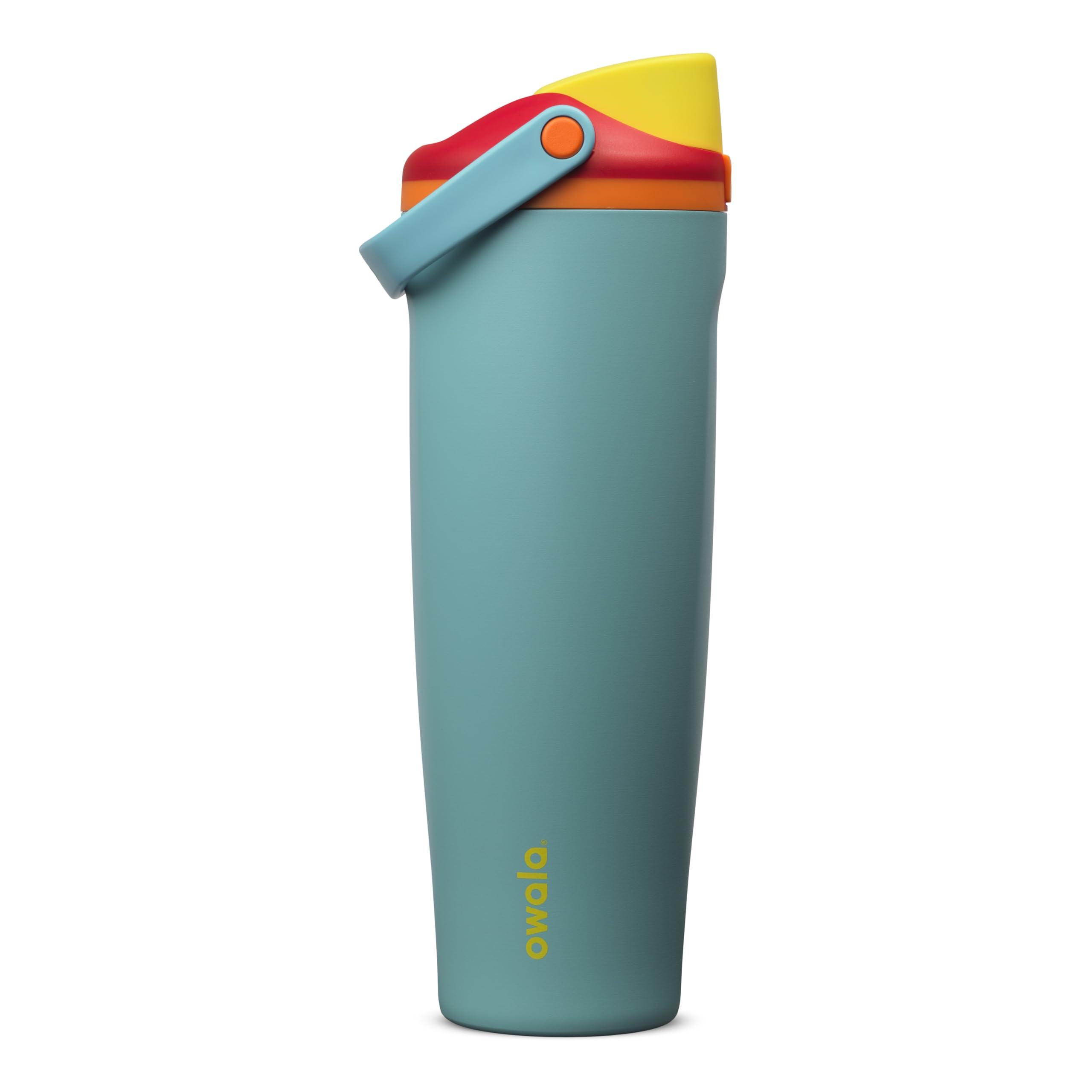 Owala FreeSip Sway Insulated Stainless Steel Water Bottle with Two-Way Spout, Built-In Straw and Bucket Handle, Made for Travel, School, and Sports, 30oz, BPA Free, Leak Proof, Pink Angel Food Cake