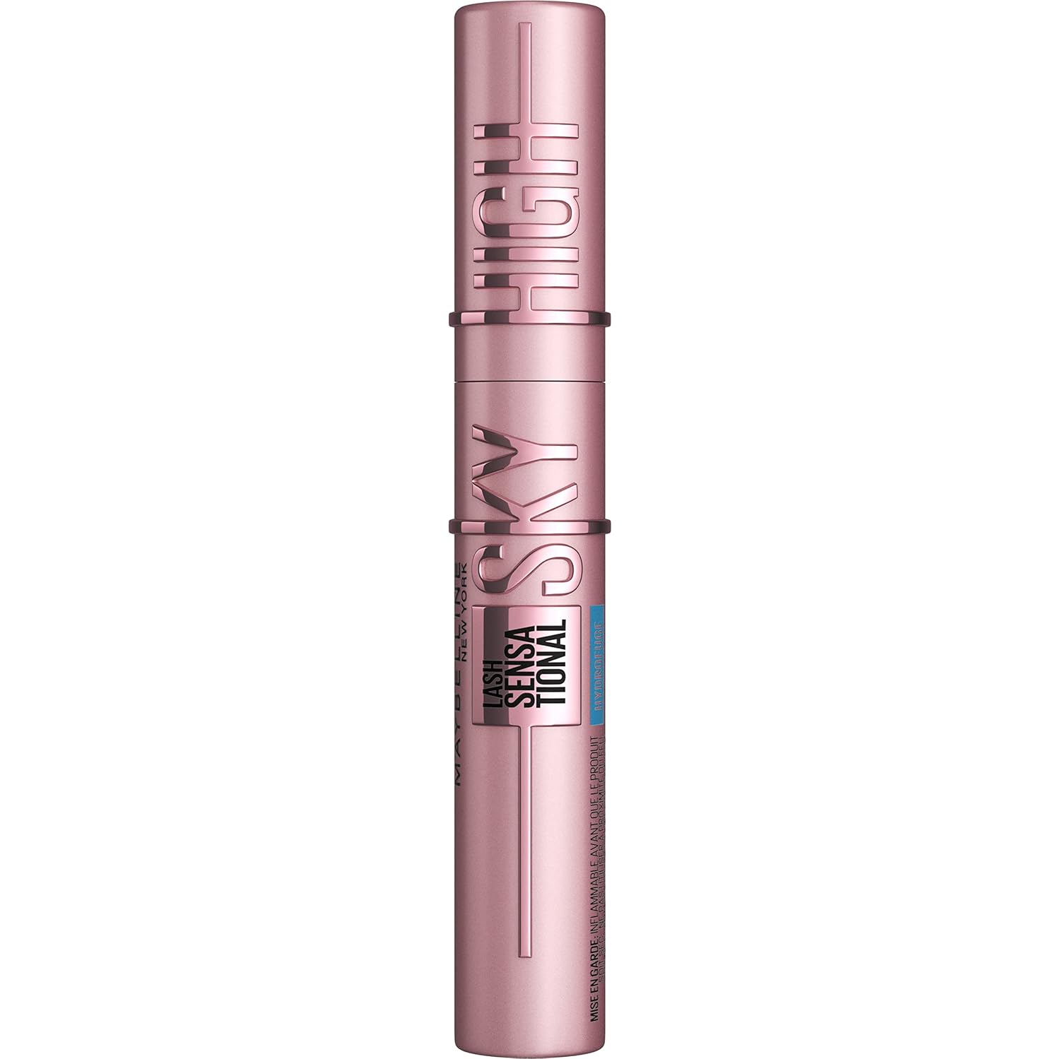 Maybelline Lash Sensational Sky High - Máscara de pestañas lavable, maquillaje, voluminizadora, alargadora, definidora, rizador, fórmula acumulable, negro más negro, 1 unidad