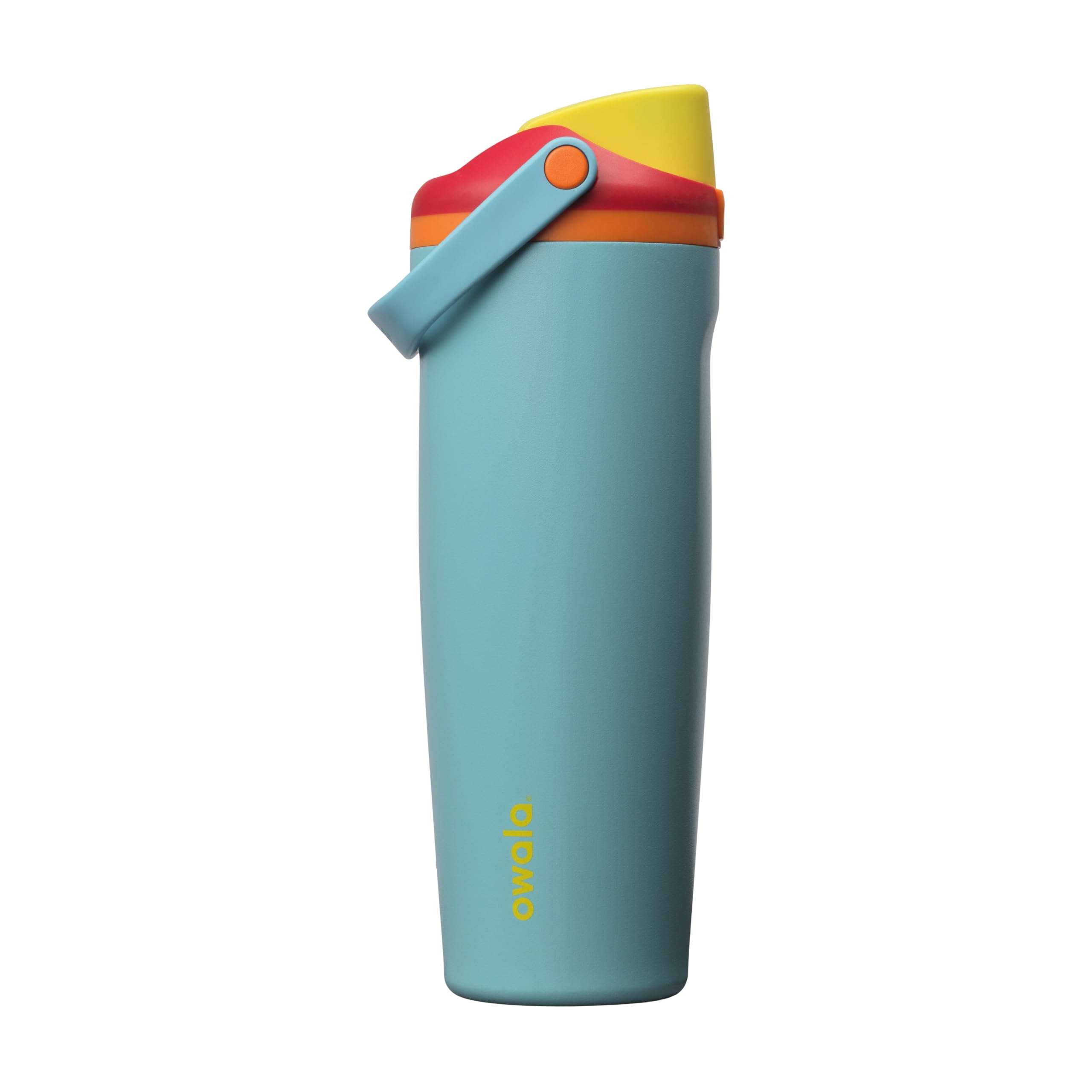 Owala FreeSip Sway Insulated Stainless Steel Water Bottle with Two-Way Spout, Built-In Straw and Bucket Handle, Made for Travel, School, and Sports, 30oz, BPA Free, Leak Proof, Pink Angel Food Cake