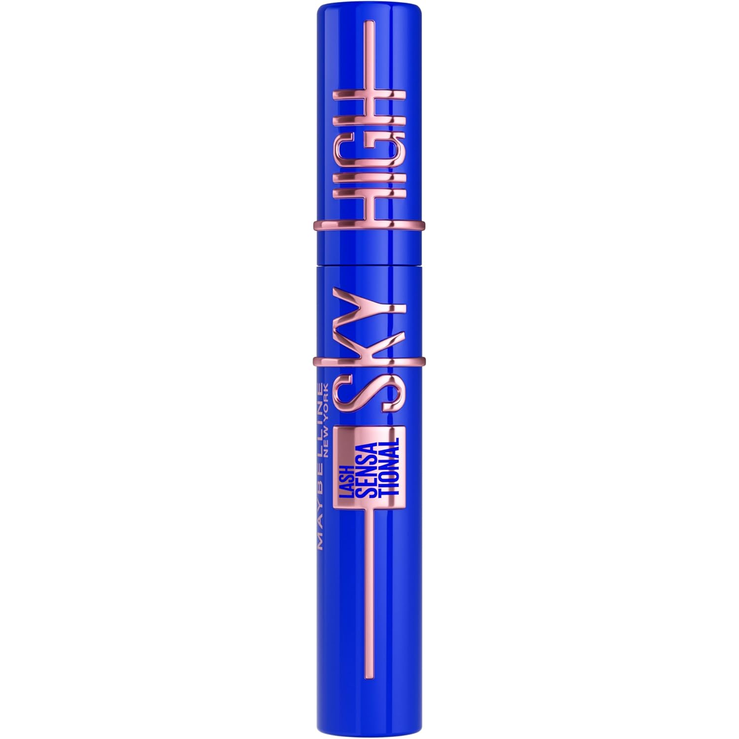 Maybelline Lash Sensational Sky High - Máscara de pestañas lavable, maquillaje, voluminizadora, alargadora, definidora, rizador, fórmula acumulable, negro más negro, 1 unidad