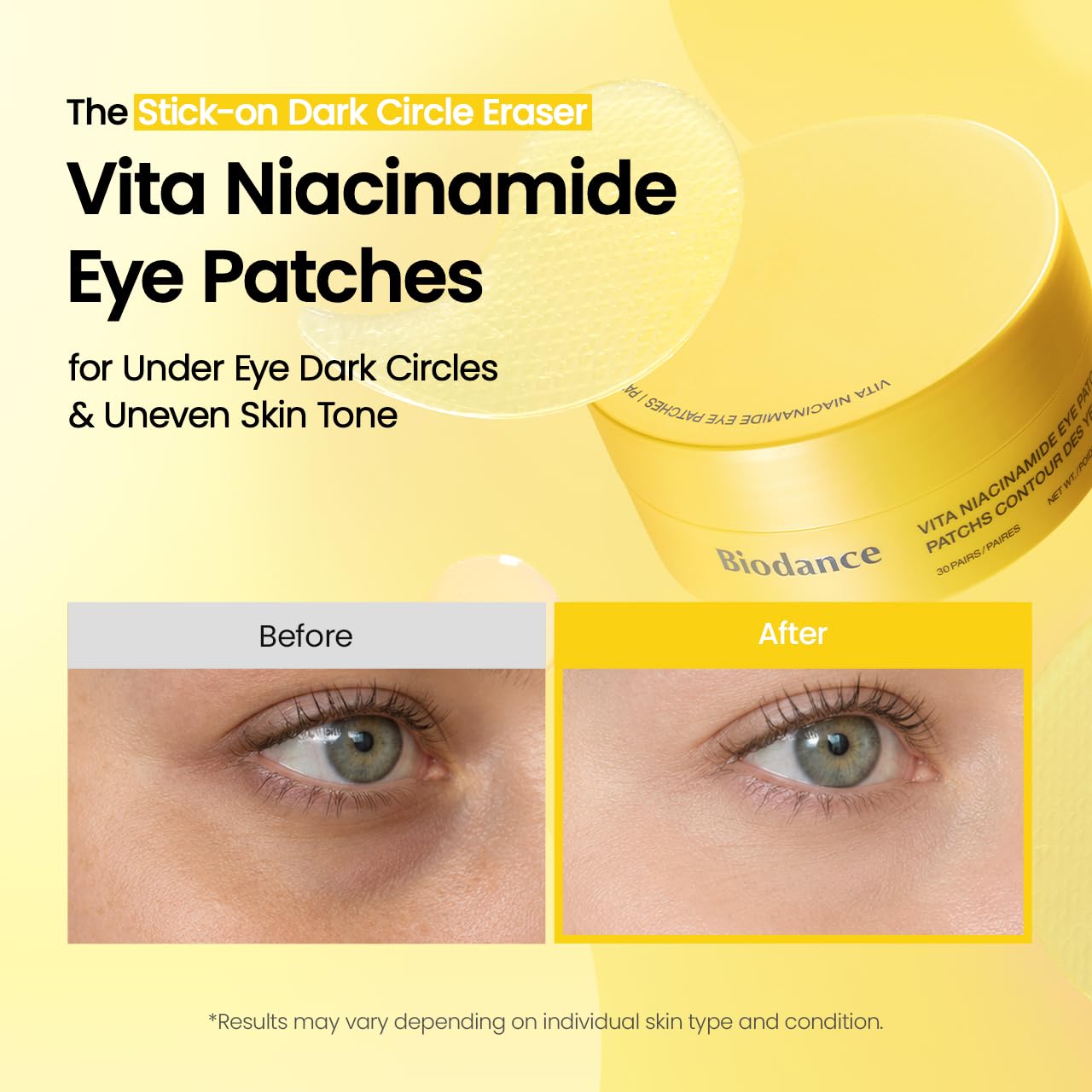 BIODANCE Parches de péptido de colágeno para los ojos, parches antiarrugas y líneas sonrientes para la cara, máscara debajo de los ojos para líneas finas y bolsas de ojos, artículos esenciales de viaje y regalos de cuidado personal para mujeres, cuidado d