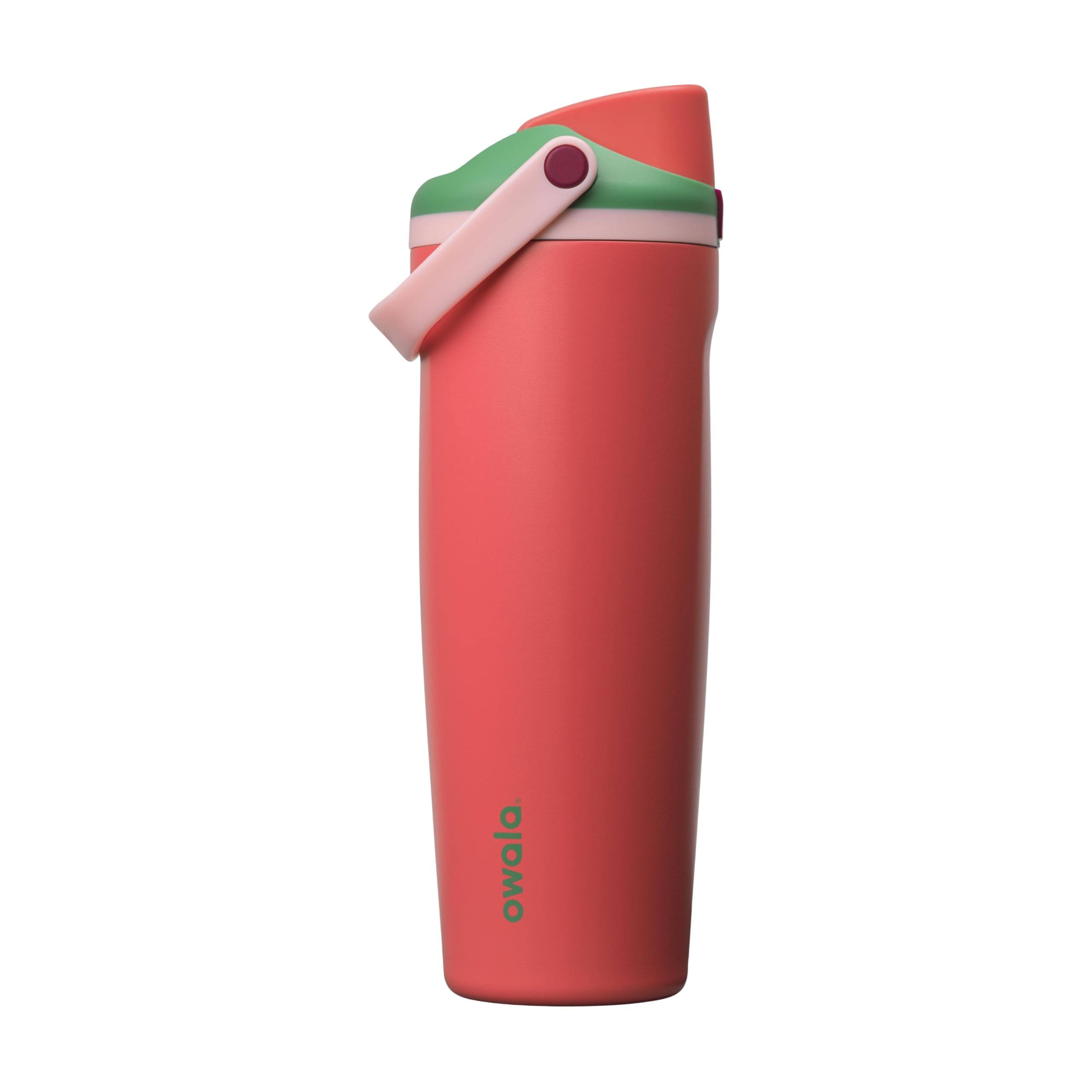 Owala FreeSip Sway Insulated Stainless Steel Water Bottle with Two-Way Spout, Built-In Straw and Bucket Handle, Made for Travel, School, and Sports, 30oz, BPA Free, Leak Proof, Pink Angel Food Cake