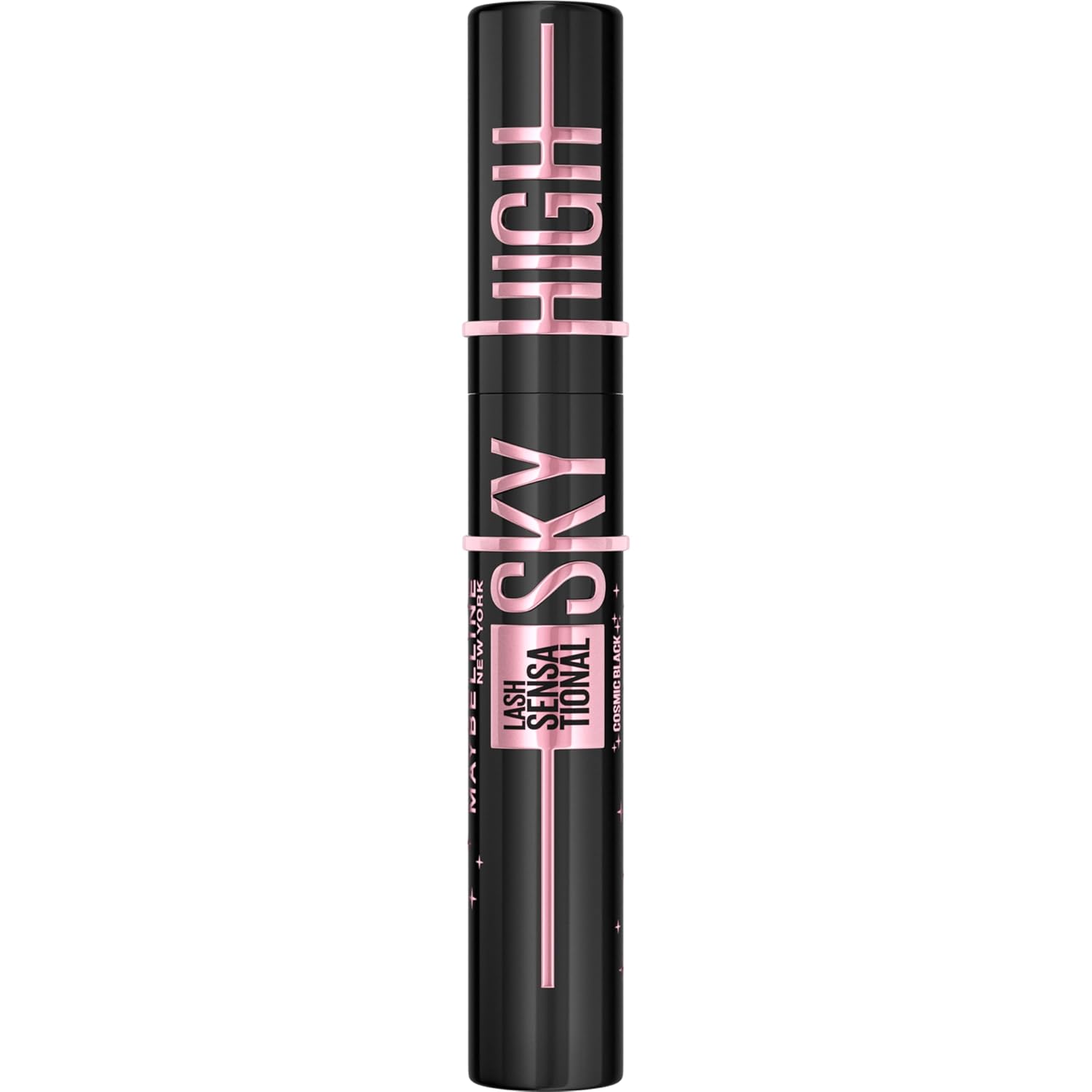 Maybelline Lash Sensational Sky High - Máscara de pestañas lavable, maquillaje, voluminizadora, alargadora, definidora, rizador, fórmula acumulable, negro más negro, 1 unidad
