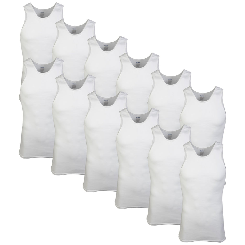 Gildan - Camisetas sin mangas para hombre, paquete múltiple