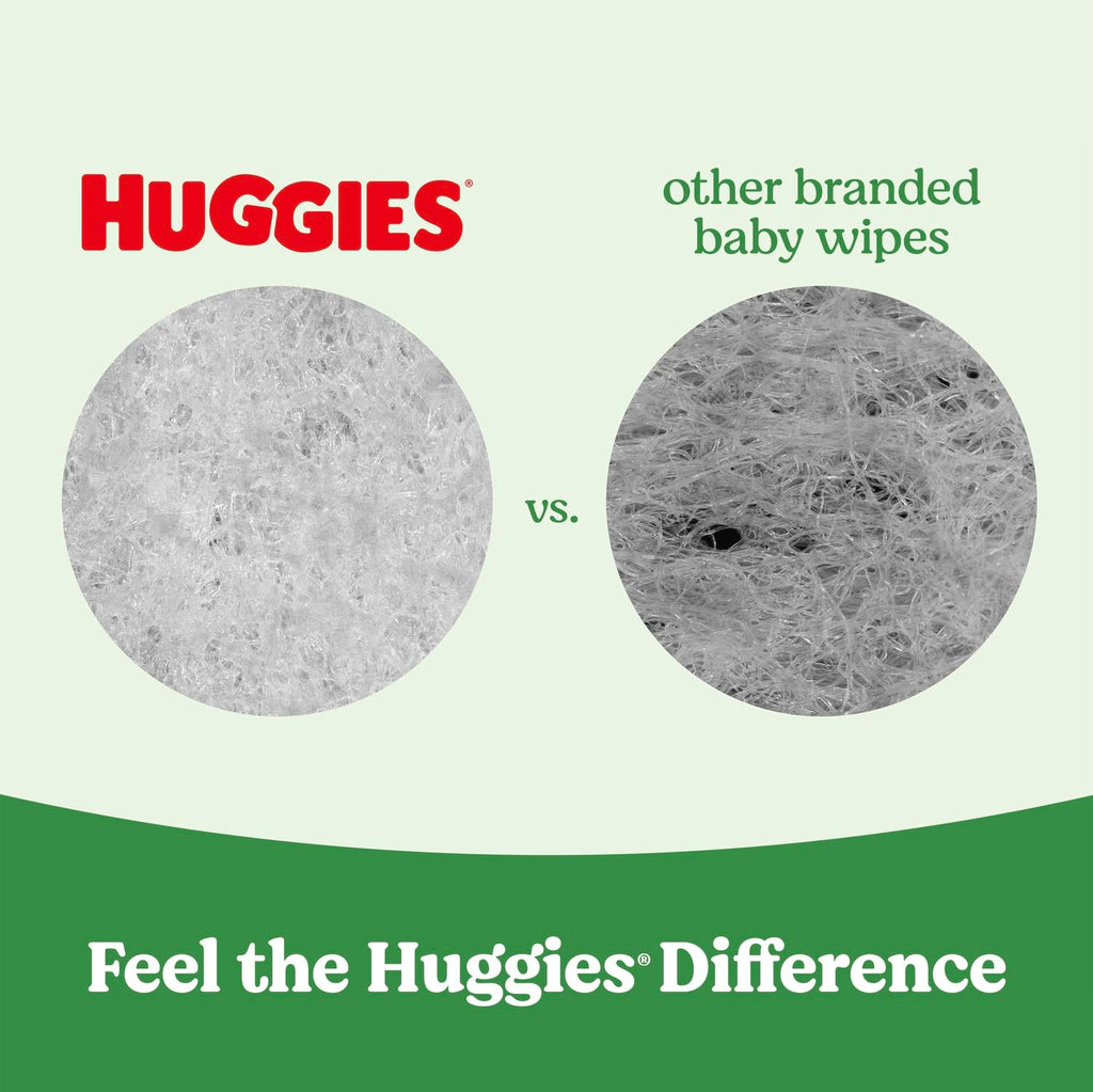Huggies - Toallitas para bebés Natural Care Sensitive, sin perfume, hipoalergénicas, 99% de agua purificada, 12 paquetes abatibles (768 toallitas en total), el embalaje puede variar