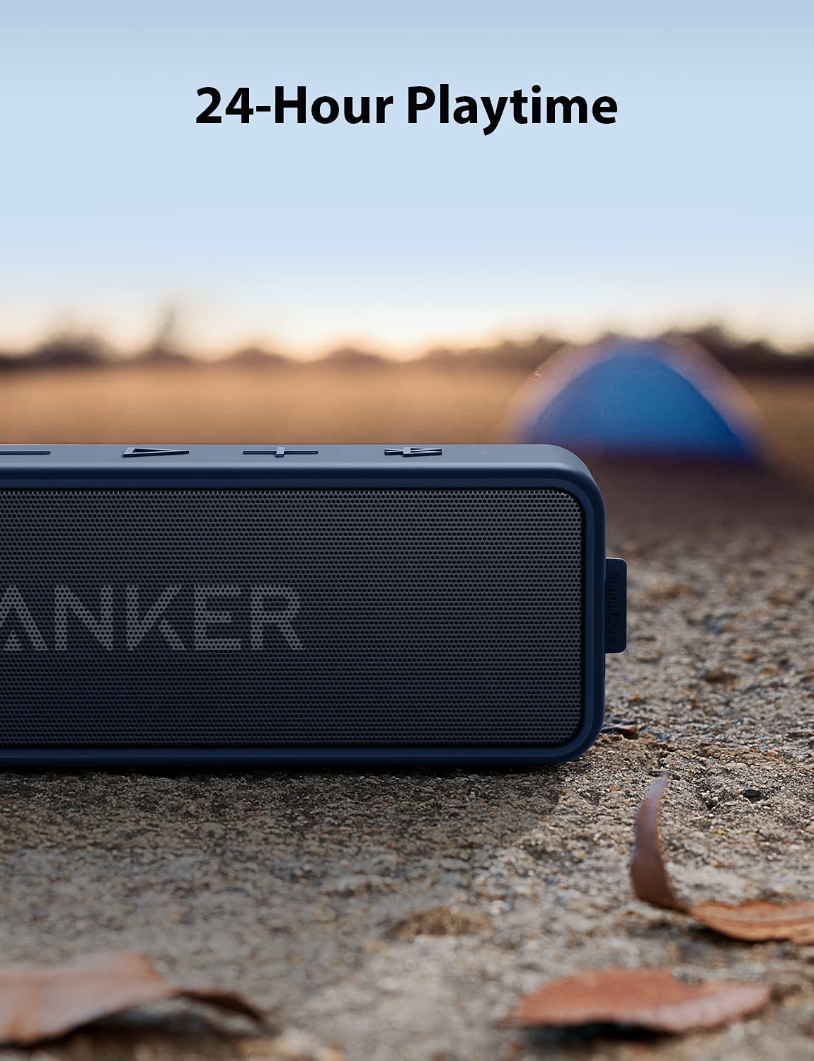 Anker Soundcore 2 - Altavoz Bluetooth portátil con sonido estéreo, Bluetooth 5, BassUp, impermeable IPX7, 24 horas de reproducción, emparejamiento estéreo inalámbrico, altavoz para el hogar, exterior