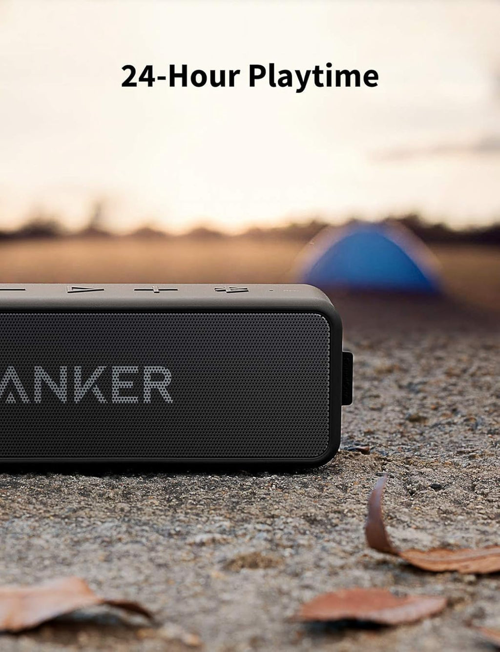 Anker Soundcore 2 - Altavoz Bluetooth portátil con sonido estéreo, Bluetooth 5, BassUp, impermeable IPX7, 24 horas de reproducción, emparejamiento estéreo inalámbrico, altavoz para el hogar, exterior