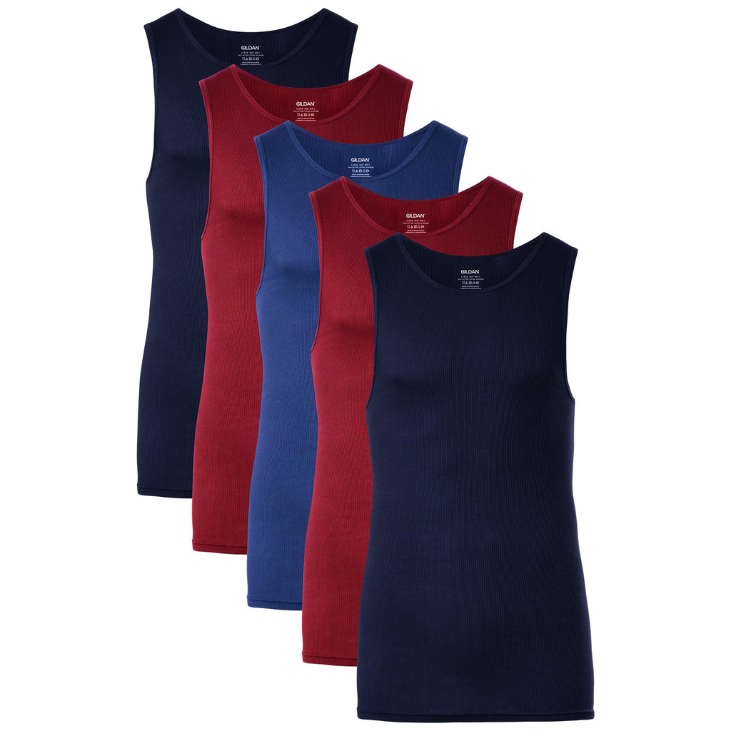 Gildan - Camisetas sin mangas para hombre, paquete múltiple