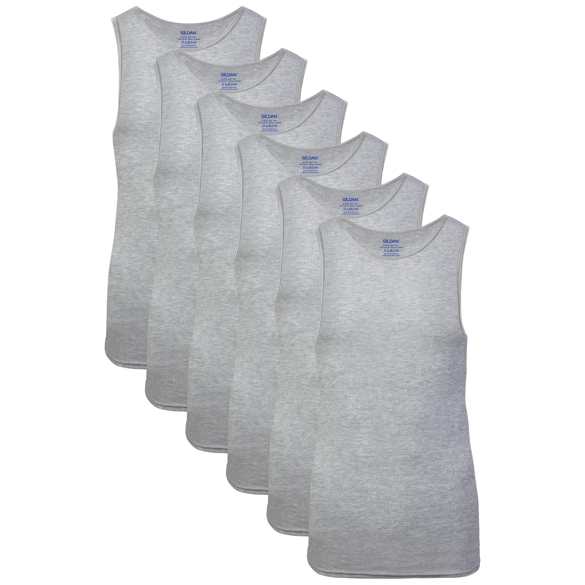 Gildan - Camisetas sin mangas para hombre, paquete múltiple