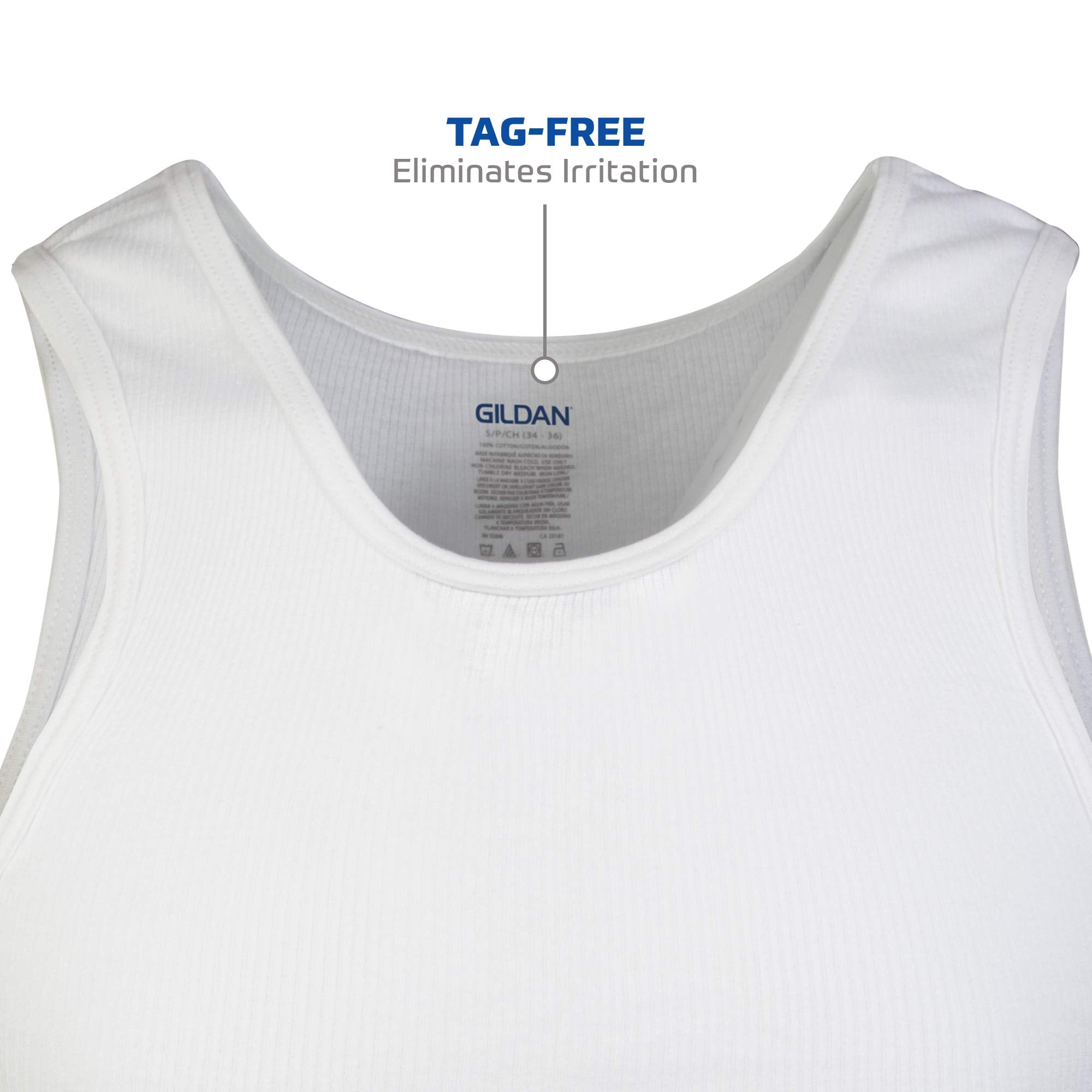 Gildan - Camisetas sin mangas para hombre, paquete múltiple