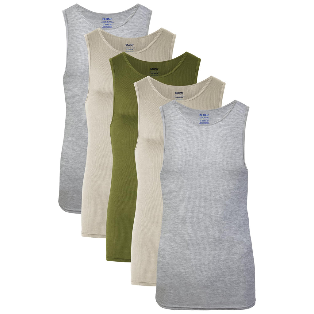 Gildan - Camisetas sin mangas para hombre, paquete múltiple