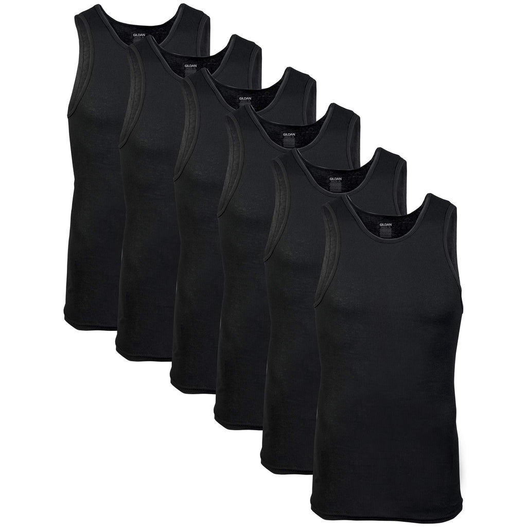 Gildan - Camisetas sin mangas para hombre, paquete múltiple