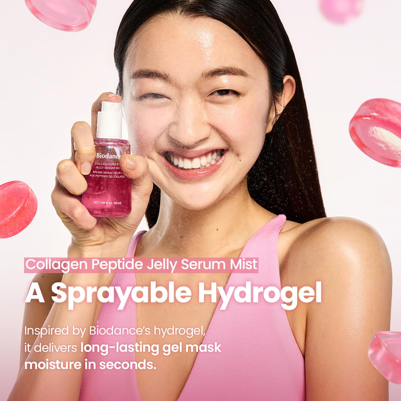 BIODANCE Spray facial hidratante de péptidos de colágeno, spray facial antienvejecimiento, hidrogel pulverizable, artículos esenciales de viaje y regalos de cuidado personal para mujeres, cuidado de la piel coreano | 1.69 onzas líquidas