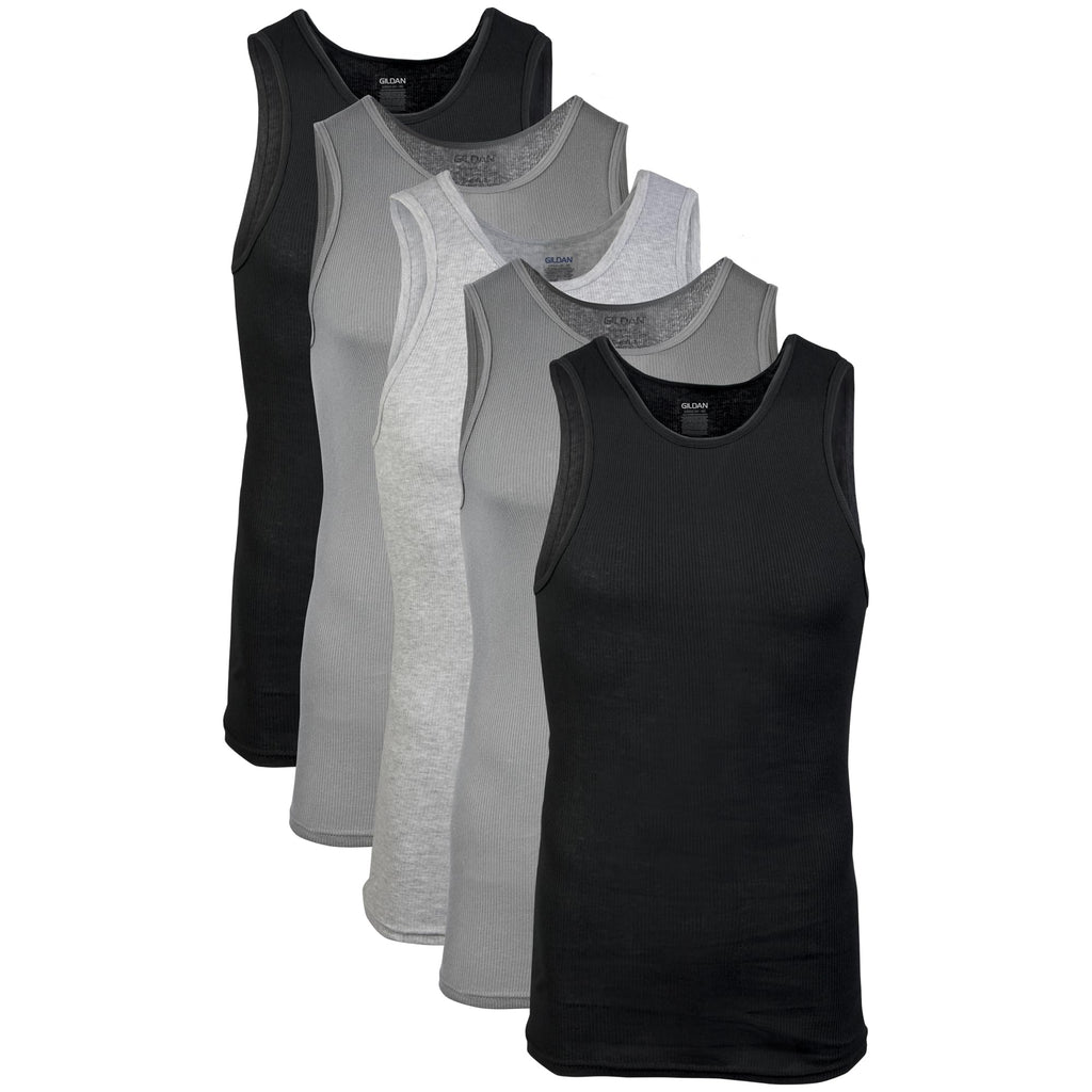 Gildan - Camisetas sin mangas para hombre, paquete múltiple