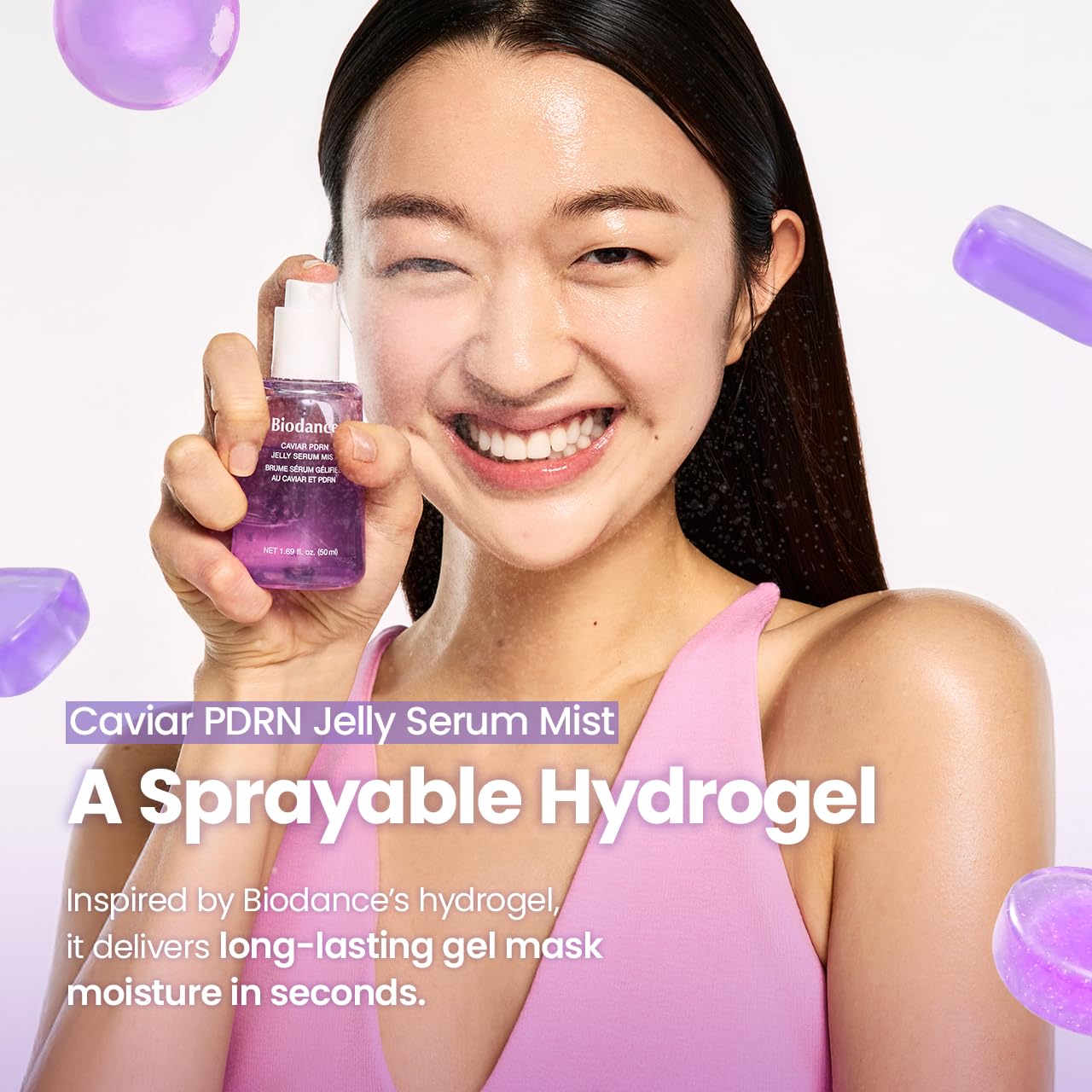 BIODANCE Spray facial hidratante de péptidos de colágeno, spray facial antienvejecimiento, hidrogel pulverizable, artículos esenciales de viaje y regalos de cuidado personal para mujeres, cuidado de la piel coreano | 1.69 onzas líquidas