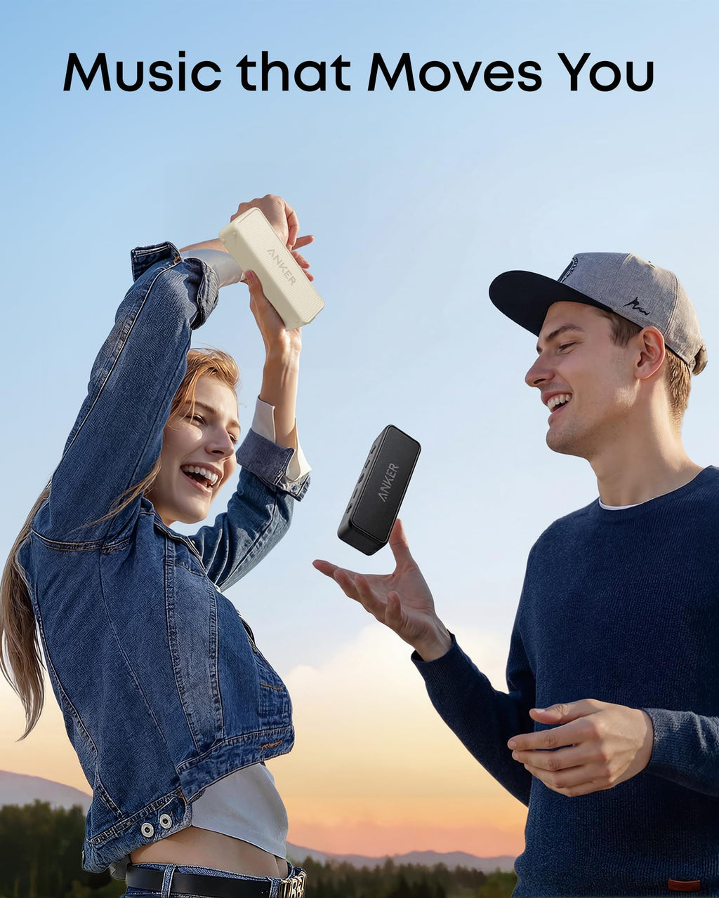 Anker Soundcore 2 - Altavoz Bluetooth portátil con sonido estéreo, Bluetooth 5, BassUp, impermeable IPX7, 24 horas de reproducción, emparejamiento estéreo inalámbrico, altavoz para el hogar, exterior