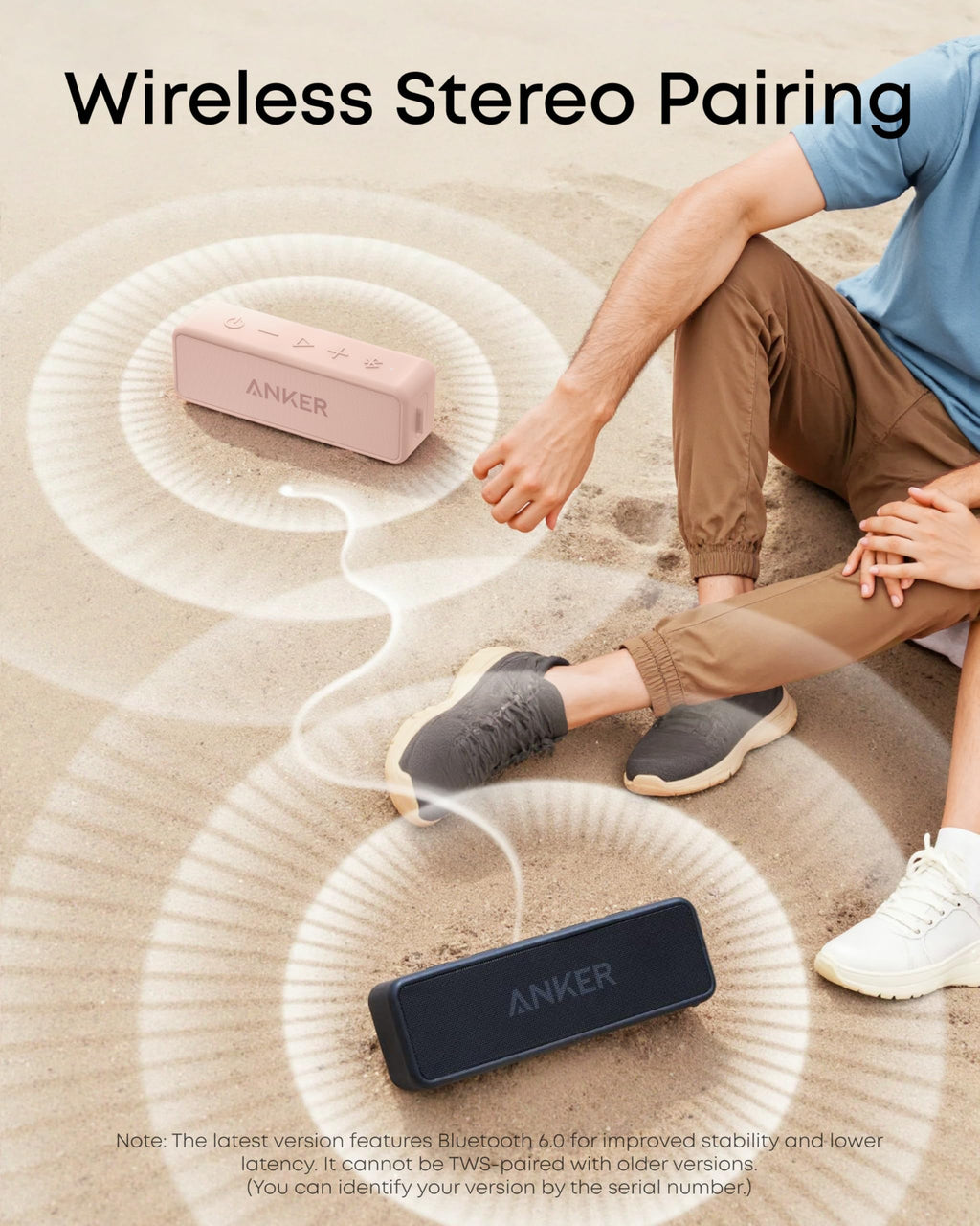 Anker Soundcore 2 - Altavoz Bluetooth portátil con sonido estéreo, Bluetooth 5, BassUp, impermeable IPX7, 24 horas de reproducción, emparejamiento estéreo inalámbrico, altavoz para el hogar, exterior