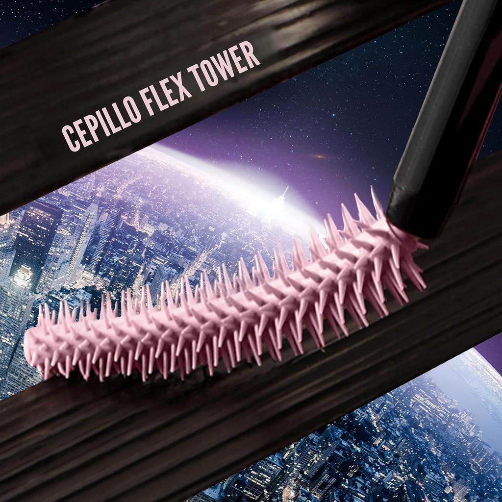 Maybelline Lash Sensational Sky High - Máscara de pestañas lavable, maquillaje, voluminizadora, alargadora, definidora, rizador, fórmula acumulable, negro más negro, 1 unidad