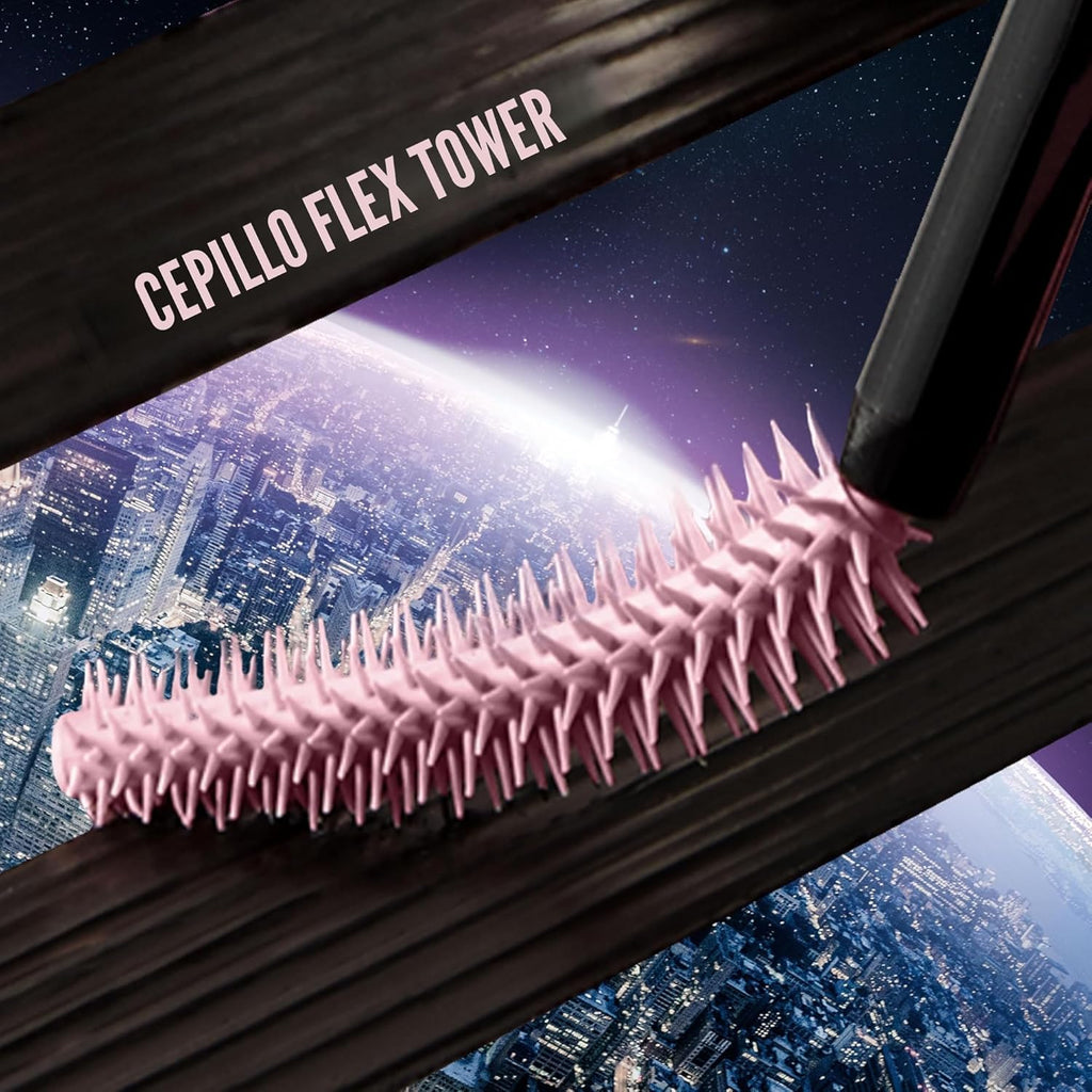 Maybelline Lash Sensational Sky High - Máscara de pestañas lavable, maquillaje, voluminizadora, alargadora, definidora, rizador, fórmula acumulable, negro más negro, 1 unidad