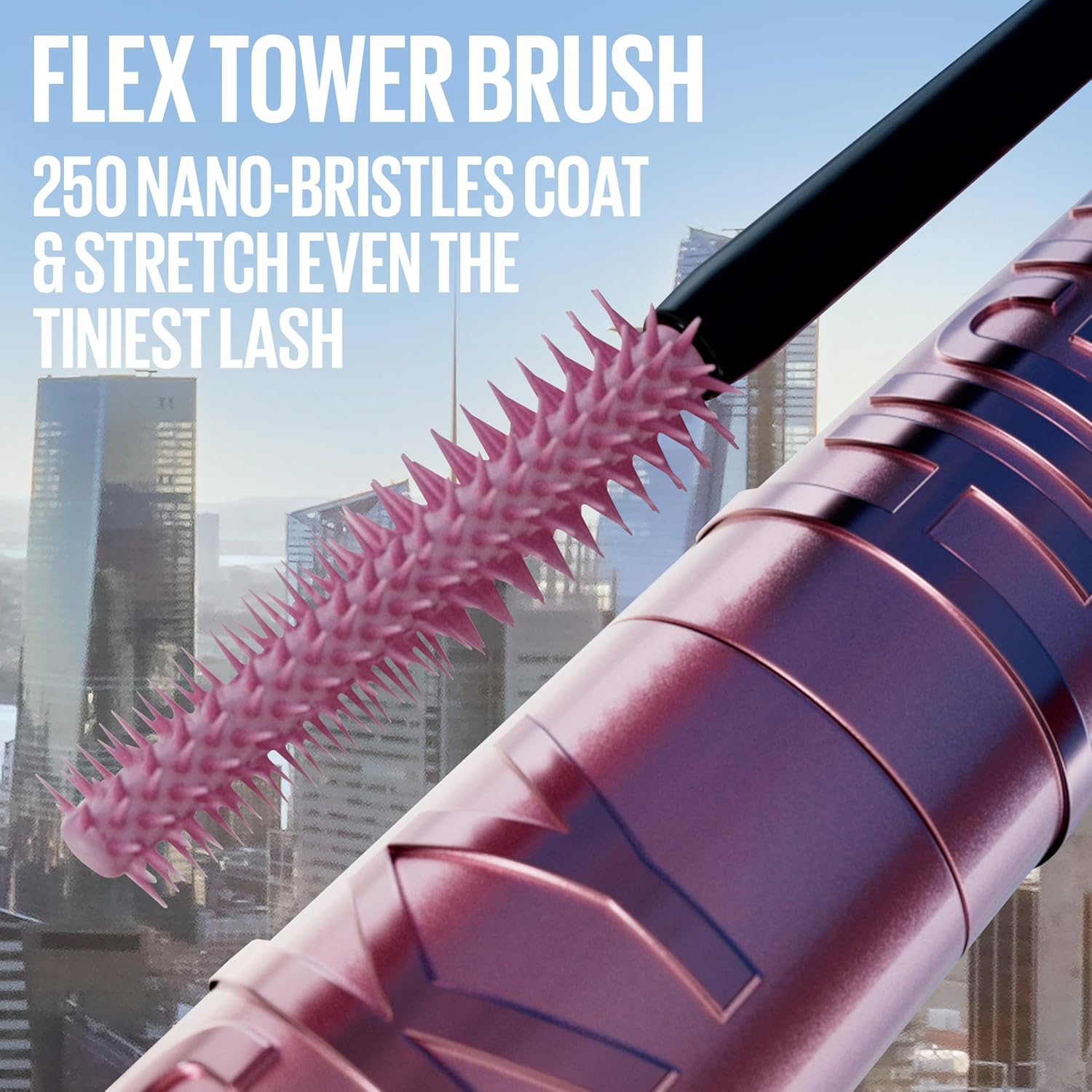 Maybelline Lash Sensational Sky High - Máscara de pestañas lavable, maquillaje, voluminizadora, alargadora, definidora, rizador, fórmula acumulable, negro más negro, 1 unidad