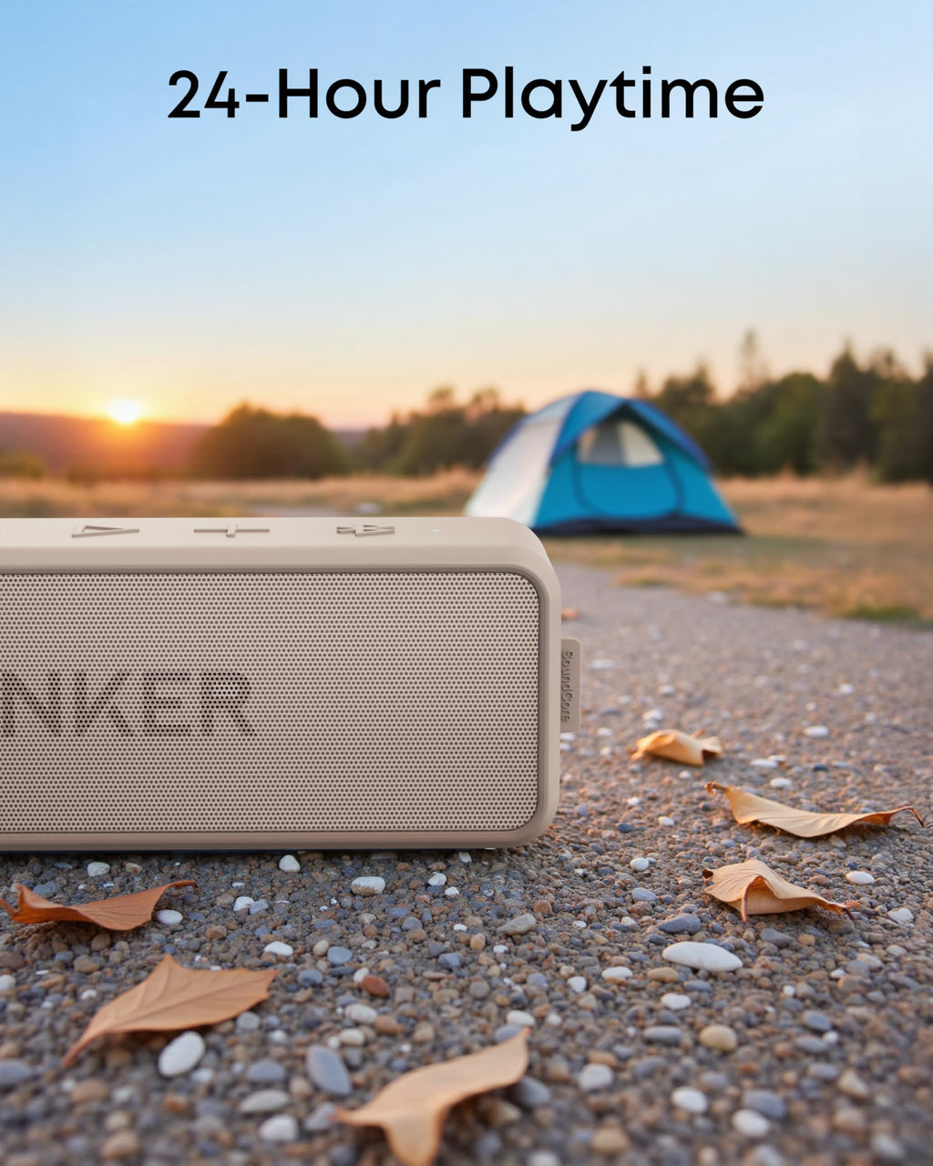 Anker Soundcore 2 - Altavoz Bluetooth portátil con sonido estéreo, Bluetooth 5, BassUp, impermeable IPX7, 24 horas de reproducción, emparejamiento estéreo inalámbrico, altavoz para el hogar, exterior