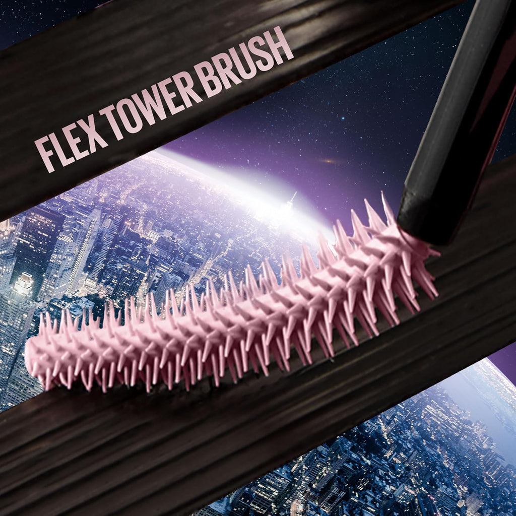 Maybelline Lash Sensational Sky High - Máscara de pestañas lavable, maquillaje, voluminizadora, alargadora, definidora, rizador, fórmula acumulable, negro más negro, 1 unidad
