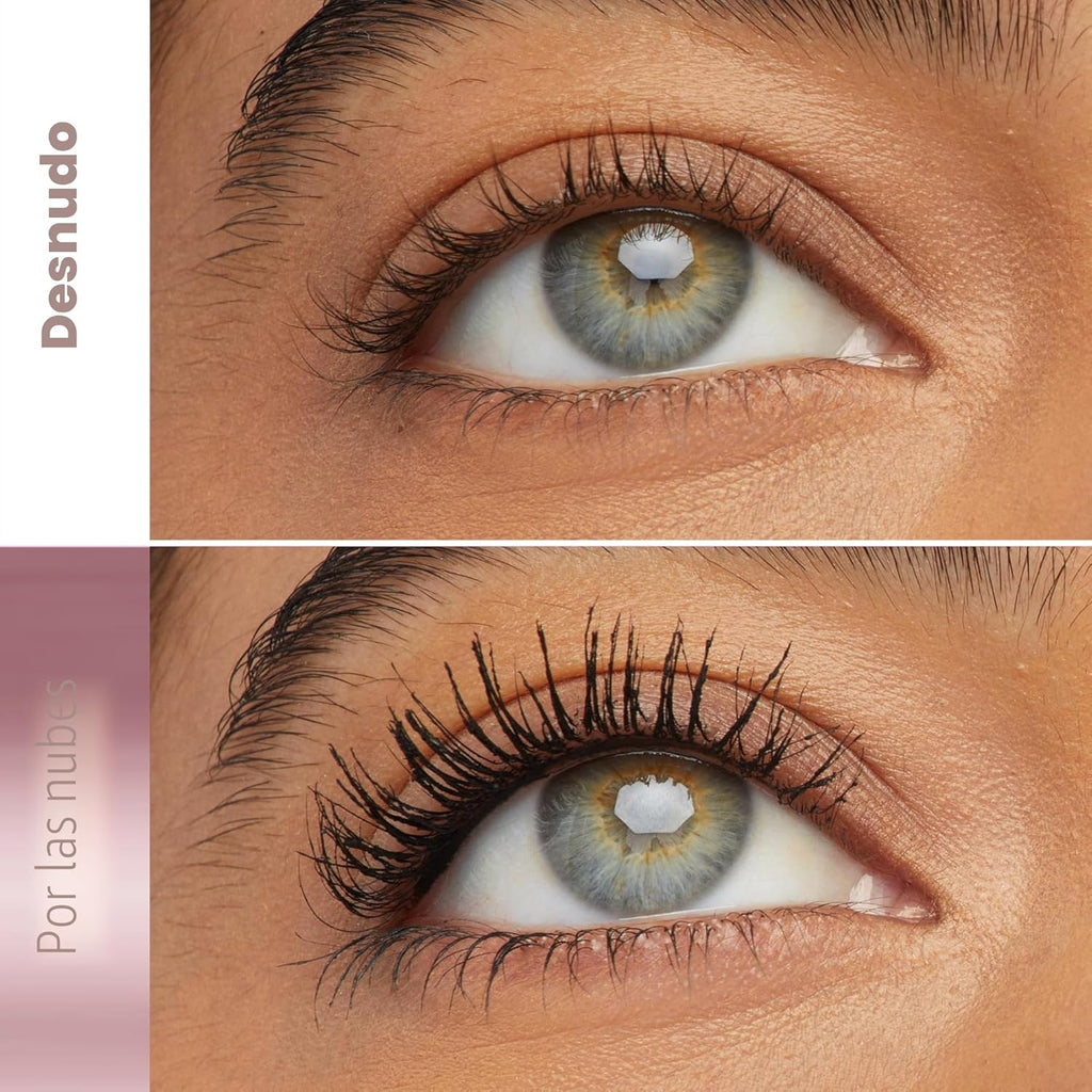Maybelline Lash Sensational Sky High - Máscara de pestañas lavable, maquillaje, voluminizadora, alargadora, definidora, rizador, fórmula acumulable, negro más negro, 1 unidad