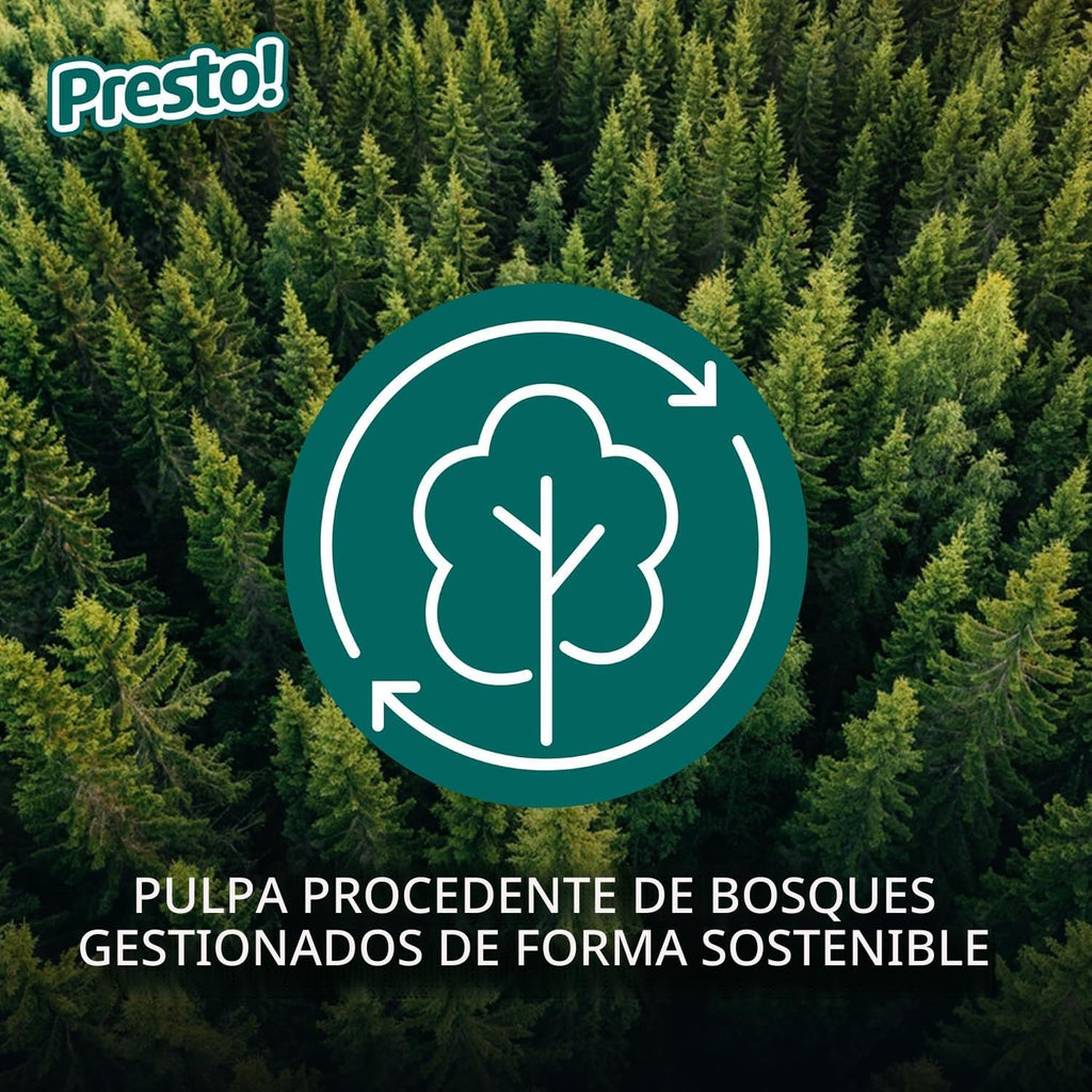 Marca Amazon - Presto! Toallas de papel Flex-a-Size, rollo enorme de 158 hojas, 12 rollos (2 paquetes de 6), equivalente a 38 rollos regulares, blanco