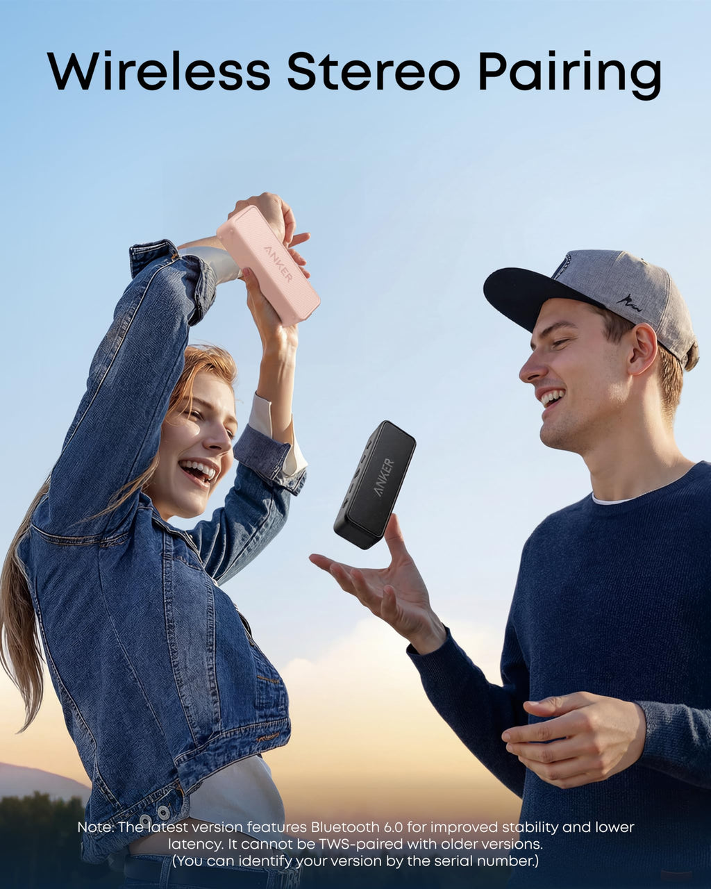 Anker Soundcore 2 - Altavoz Bluetooth portátil con sonido estéreo, Bluetooth 5, BassUp, impermeable IPX7, 24 horas de reproducción, emparejamiento estéreo inalámbrico, altavoz para el hogar, exterior