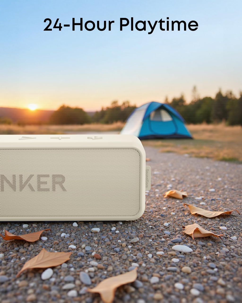 Anker Soundcore 2 - Altavoz Bluetooth portátil con sonido estéreo, Bluetooth 5, BassUp, impermeable IPX7, 24 horas de reproducción, emparejamiento estéreo inalámbrico, altavoz para el hogar, exterior