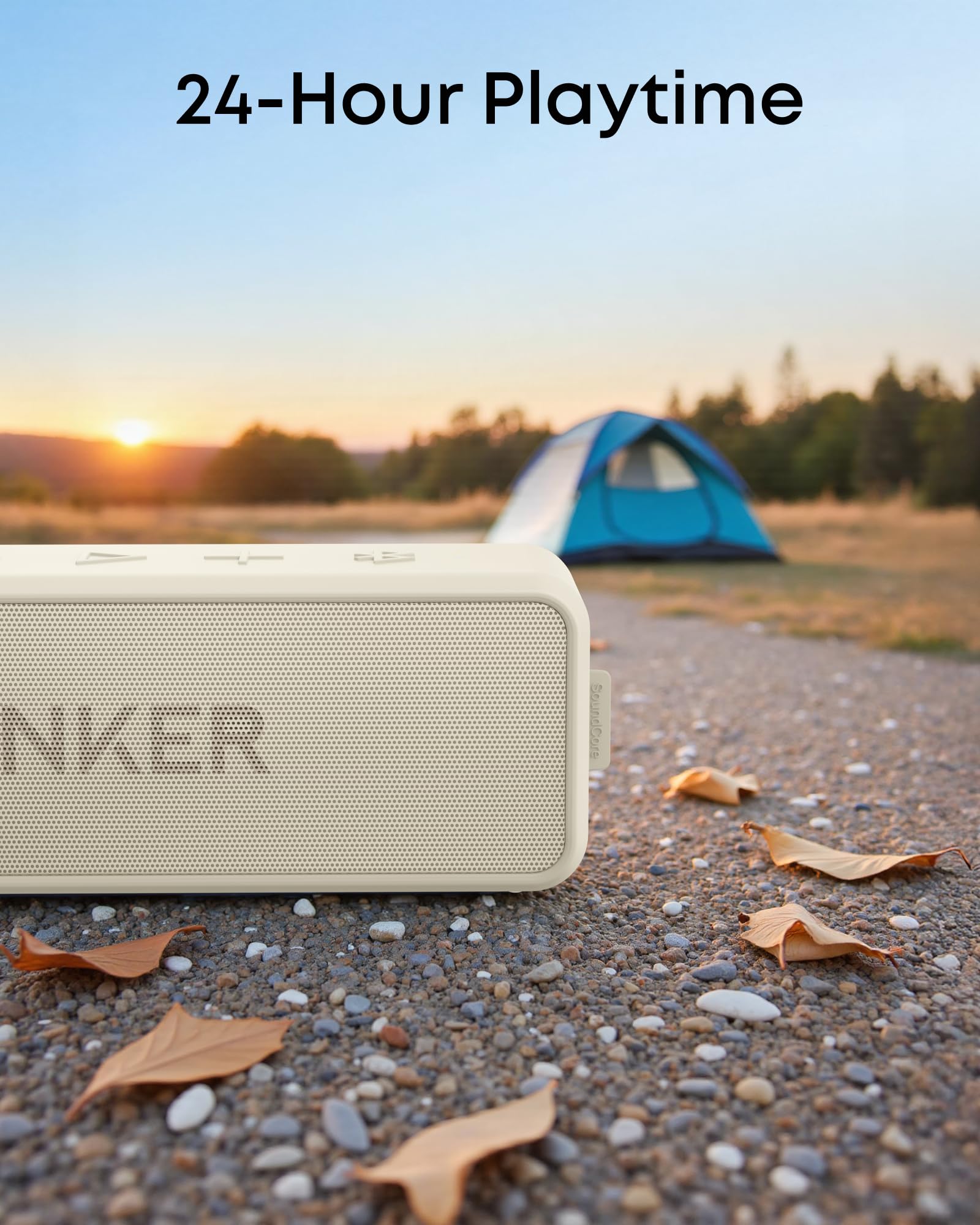 Anker Soundcore 2 - Altavoz Bluetooth portátil con sonido estéreo, Bluetooth 5, BassUp, impermeable IPX7, 24 horas de reproducción, emparejamiento estéreo inalámbrico, altavoz para el hogar, exterior