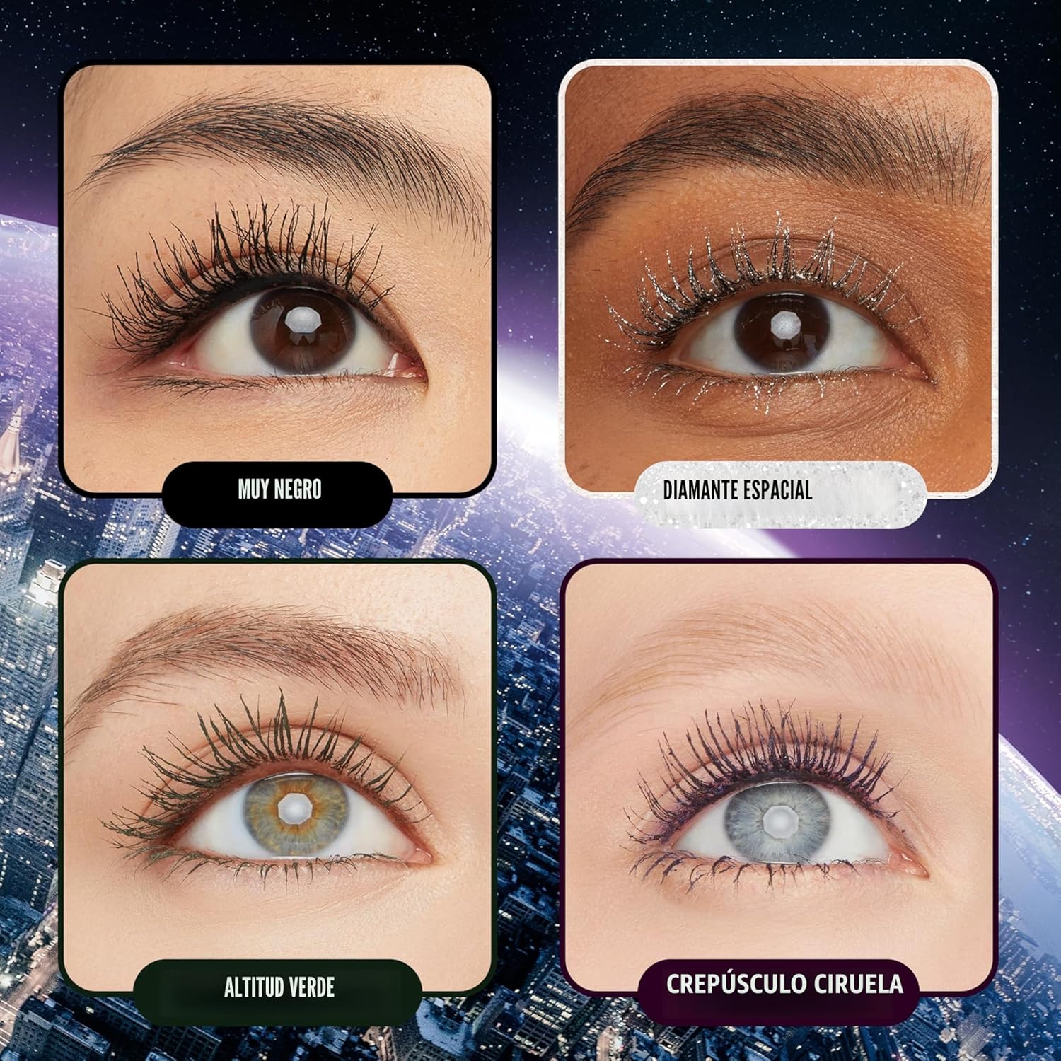 Maybelline Lash Sensational Sky High - Máscara de pestañas lavable, maquillaje, voluminizadora, alargadora, definidora, rizador, fórmula acumulable, negro más negro, 1 unidad