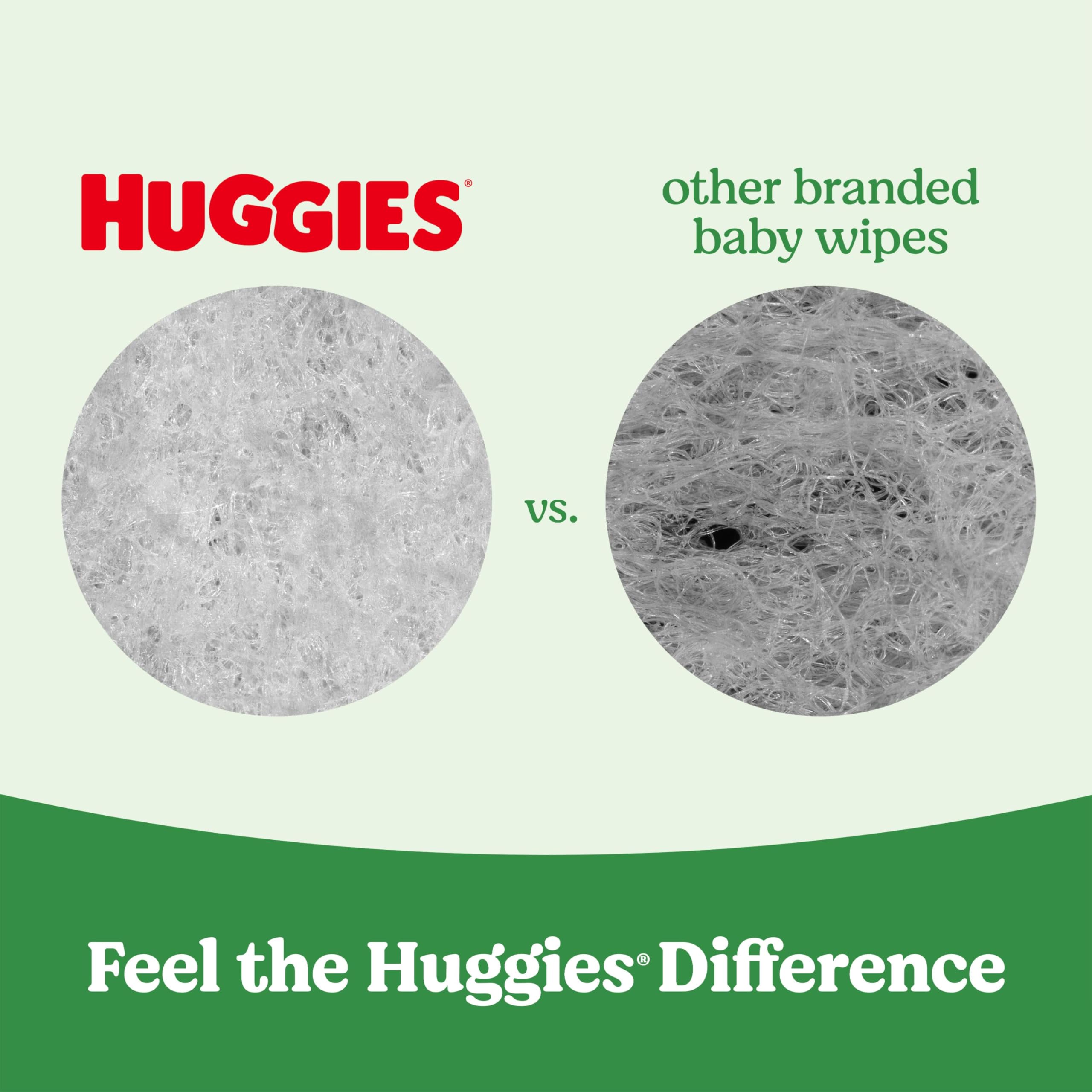 Huggies - Toallitas para bebés Natural Care Sensitive, sin perfume, hipoalergénicas, 99% de agua purificada, 12 paquetes abatibles (768 toallitas en total), el embalaje puede variar