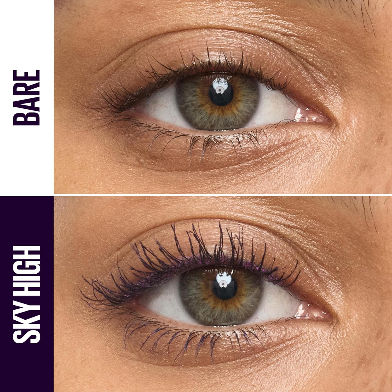 Maybelline Lash Sensational Sky High - Máscara de pestañas lavable, maquillaje, voluminizadora, alargadora, definidora, rizador, fórmula acumulable, negro más negro, 1 unidad