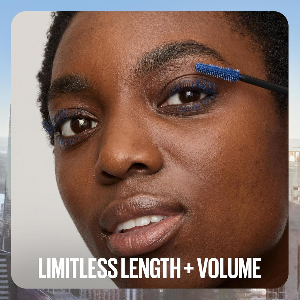 Maybelline Lash Sensational Sky High - Máscara de pestañas lavable, maquillaje, voluminizadora, alargadora, definidora, rizador, fórmula acumulable, negro más negro, 1 unidad