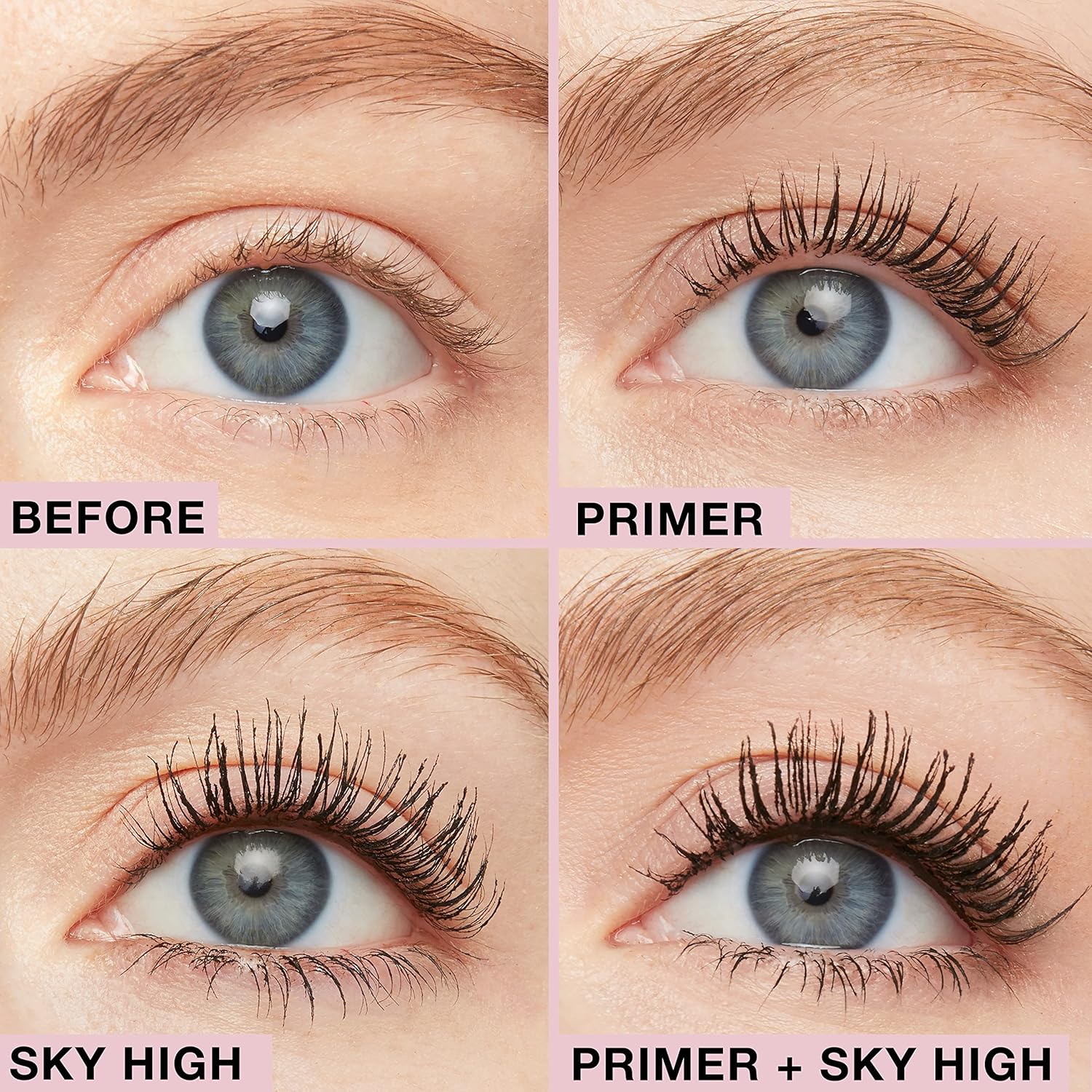 Maybelline Lash Sensational Sky High - Máscara de pestañas lavable, maquillaje, voluminizadora, alargadora, definidora, rizador, fórmula acumulable, negro más negro, 1 unidad