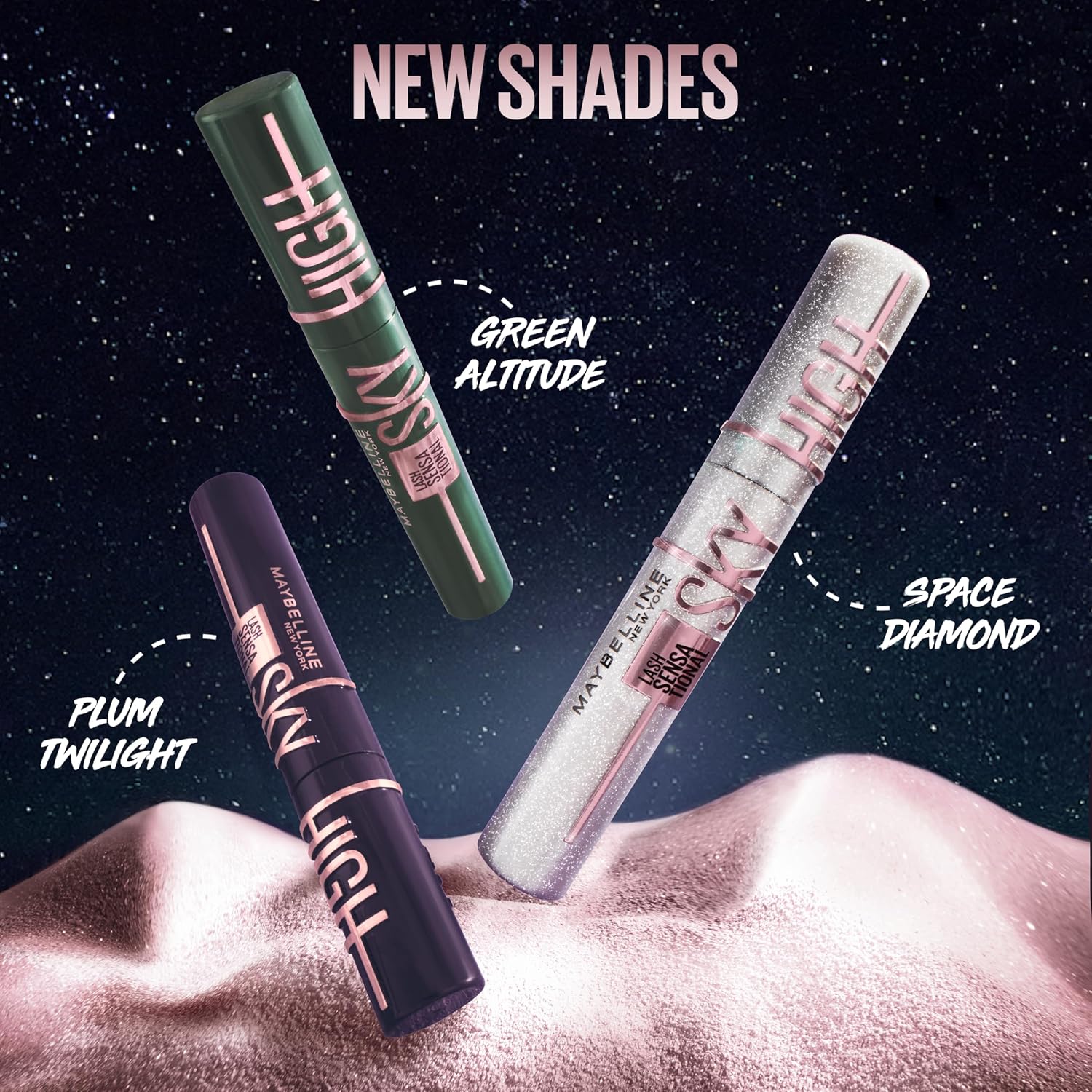 Maybelline Lash Sensational Sky High - Máscara de pestañas lavable, maquillaje, voluminizadora, alargadora, definidora, rizador, fórmula acumulable, negro más negro, 1 unidad